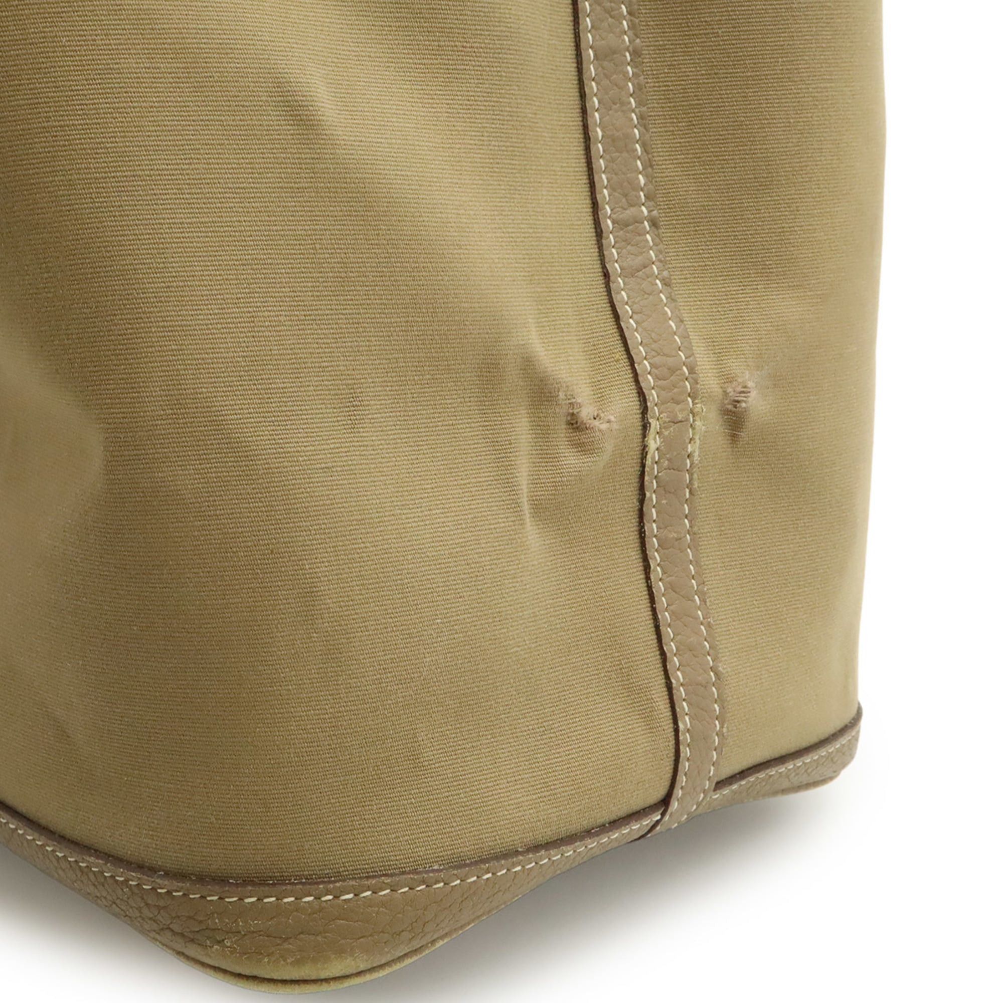 Hermes HERMES Garden PM Tote Bag Handbag Toile Officier Canvas Leather Brown Beige □Q Stamp Size ONE SIZE - 10 Thumbnail