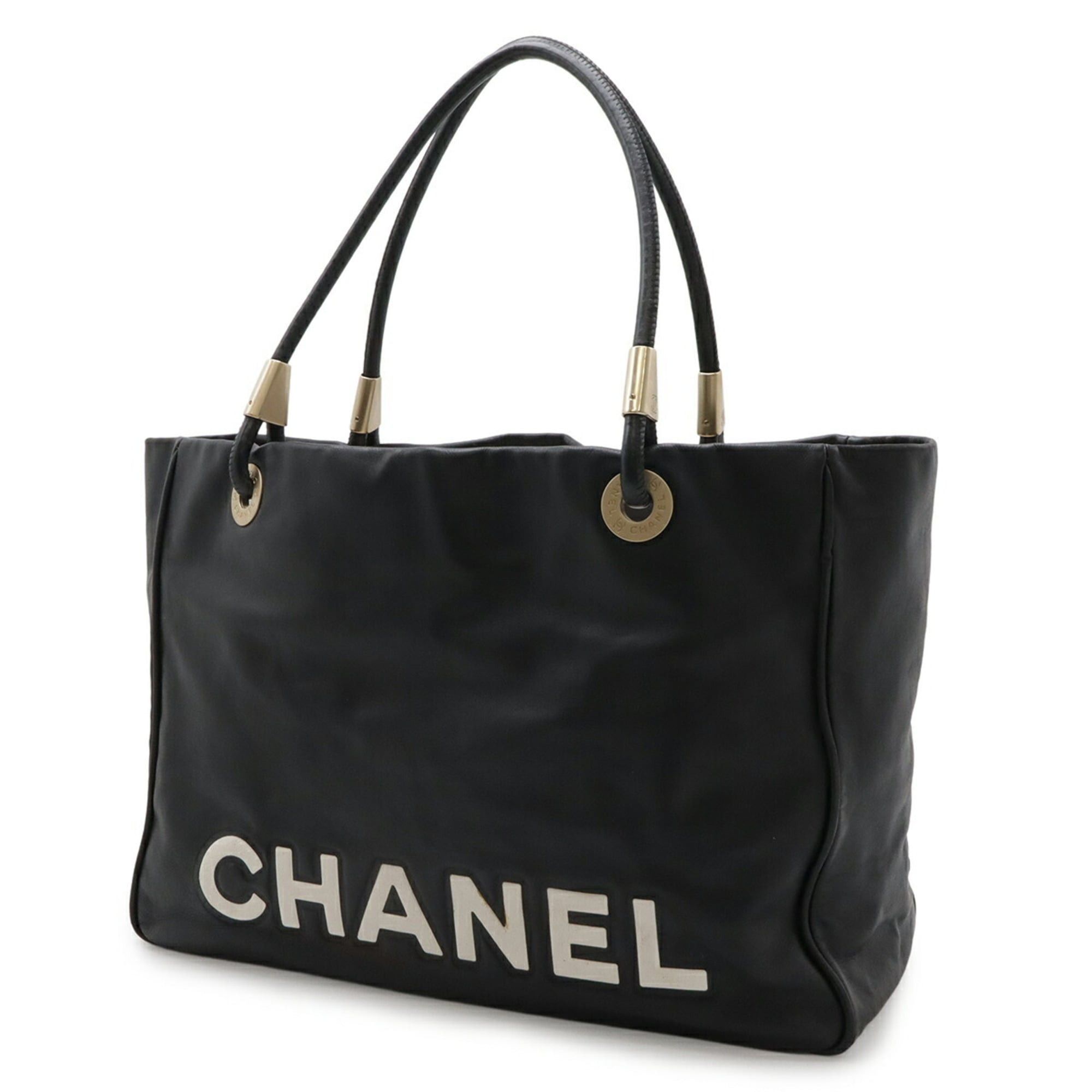 Chanel CHANEL Camellia Tote Bag, Large Shoulder Leather, Black Size ONE SIZE - 3 Thumbnail