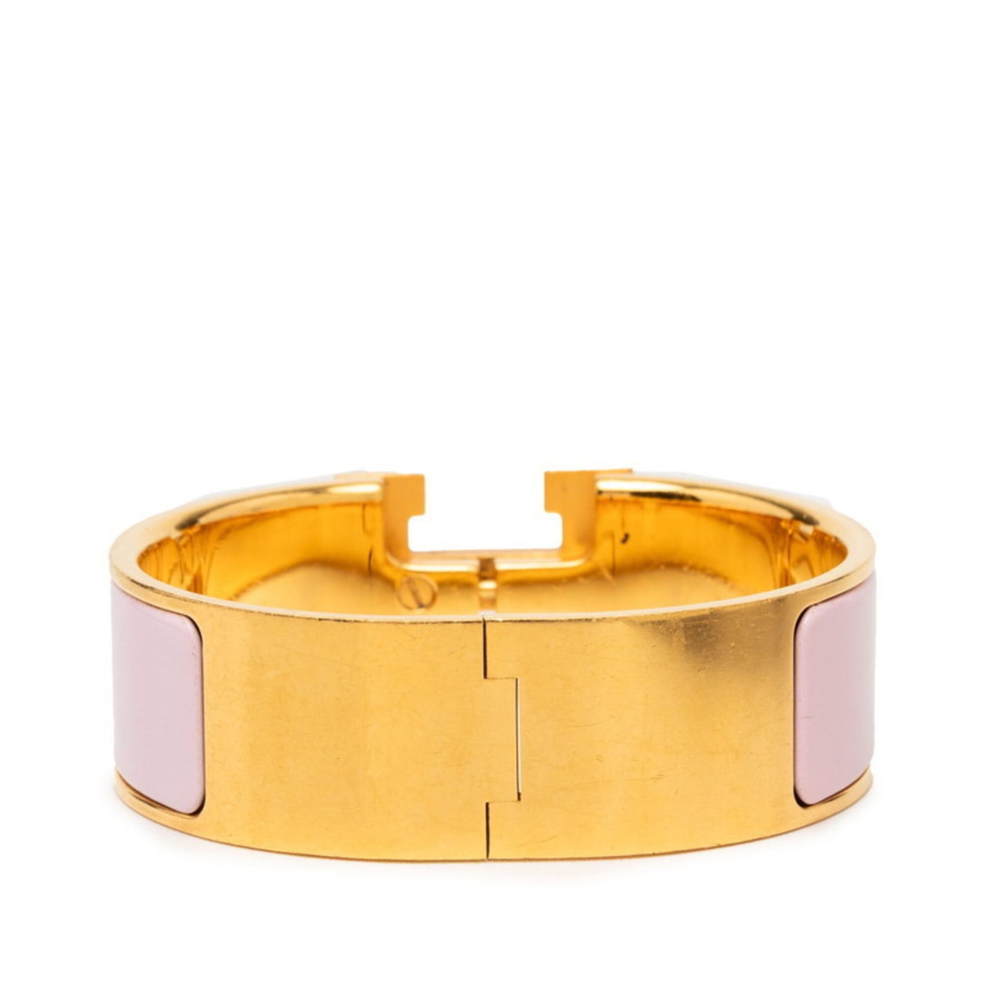 Hermes Hermes Clic Clac H GM Bangle, Gold and Pink Enamel Plated, Women's. Size ONE SIZE - 3 Thumbnail