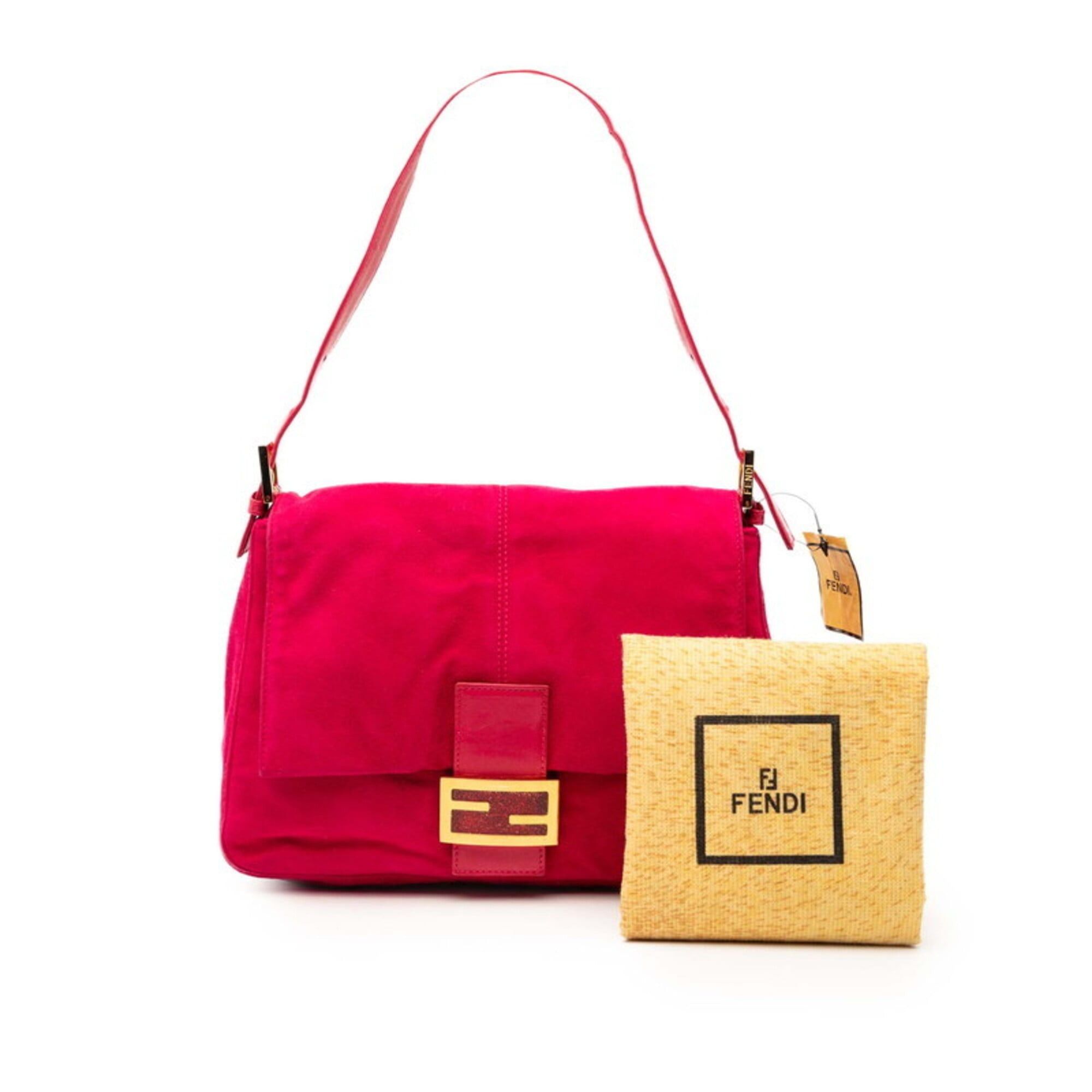 Fendi Fendi Mamma Bucket Logo One-Shoulder Bag, 26325, Pink Suede Leather, Women's FENDI Size ONE SIZE - 7 Thumbnail
