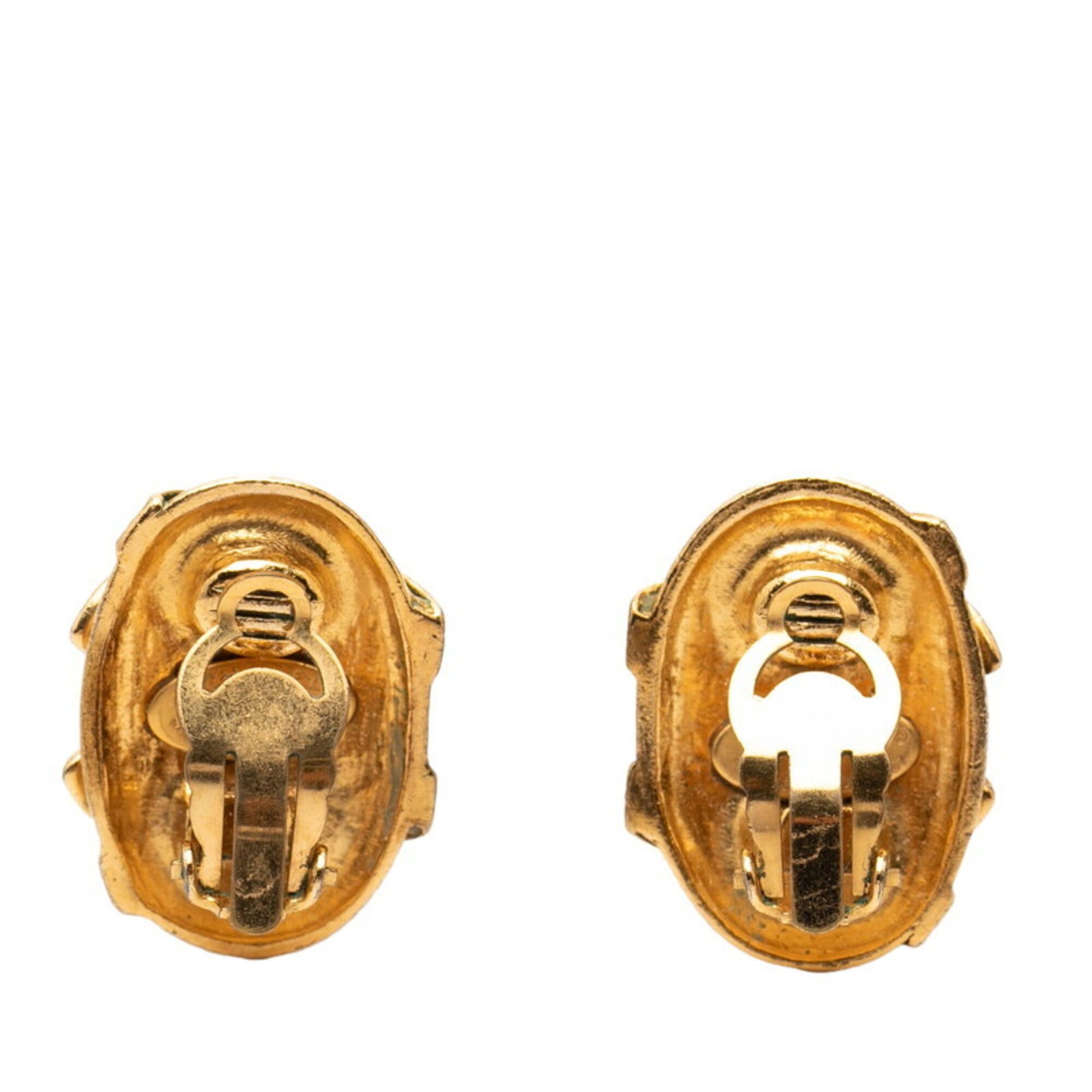 Chanel Chanel Coco Mark Vintage Oval Earrings, Gold Plated, Women's. Size ONE SIZE - 2 Thumbnail