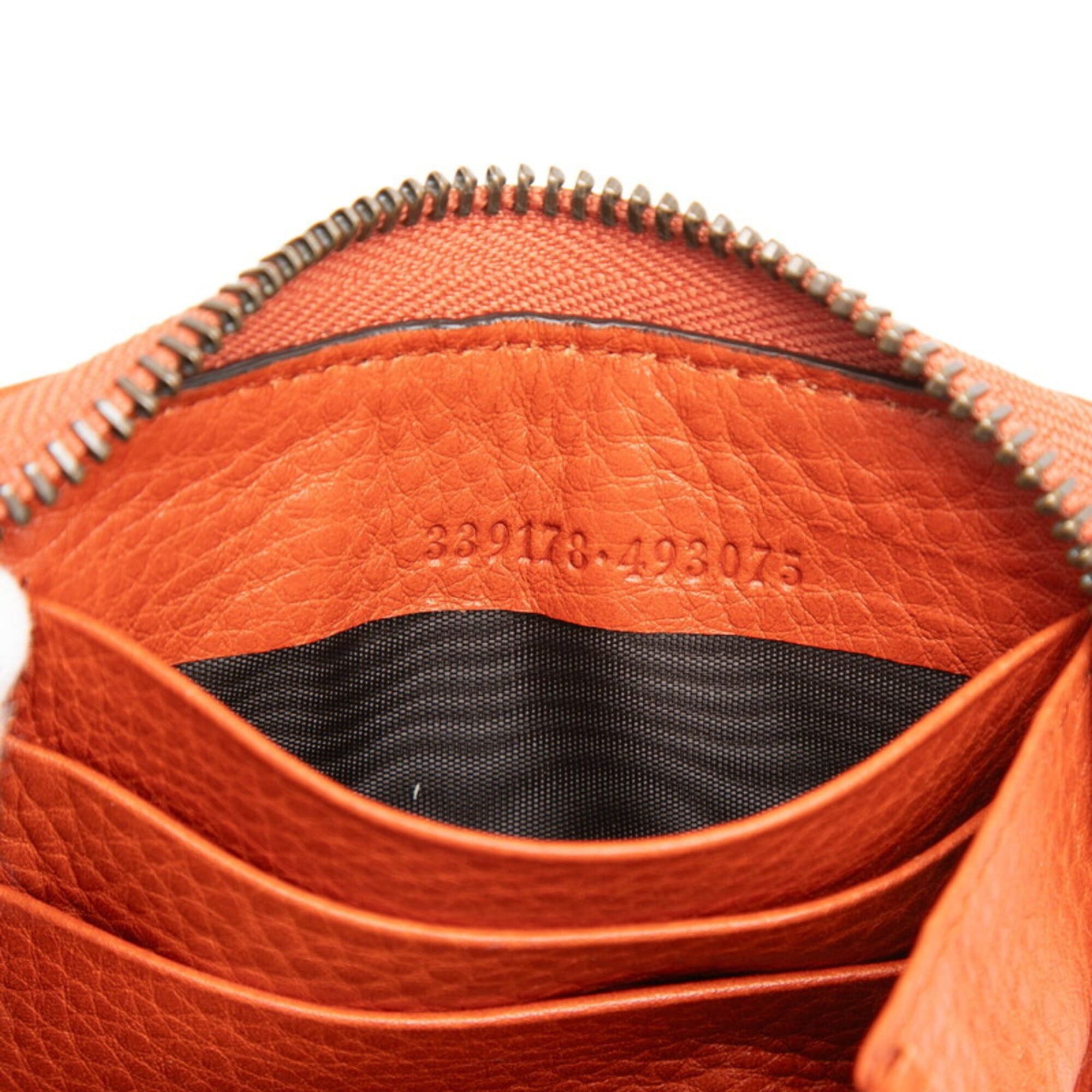 Gucci Gucci Bamboo Round Zip Long Wallet 339178 Orange Leather Women's GUCCI Size ONE SIZE - 6 Thumbnail