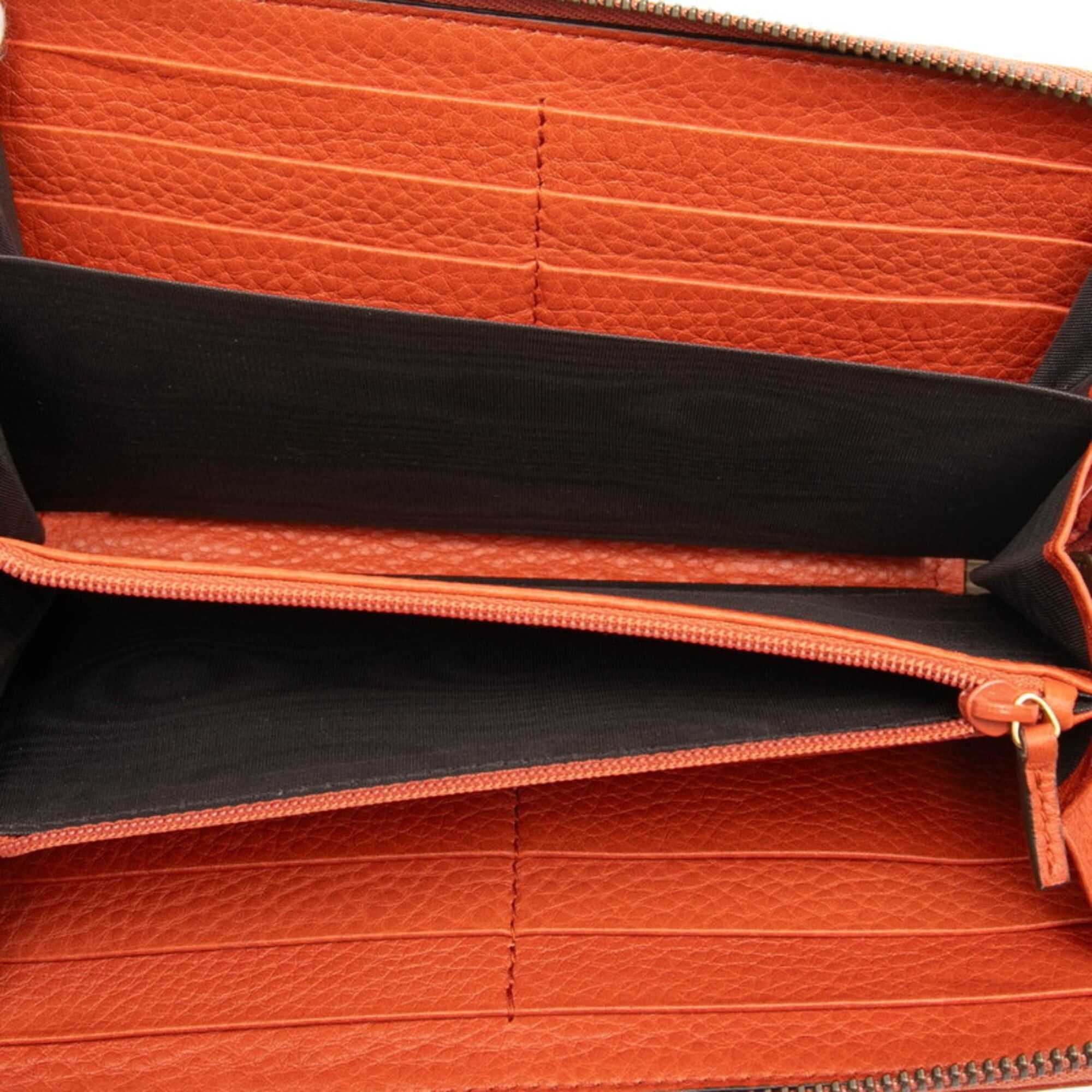 Gucci Gucci Bamboo Round Zip Long Wallet 339178 Orange Leather Women's GUCCI Size ONE SIZE - 4 Thumbnail