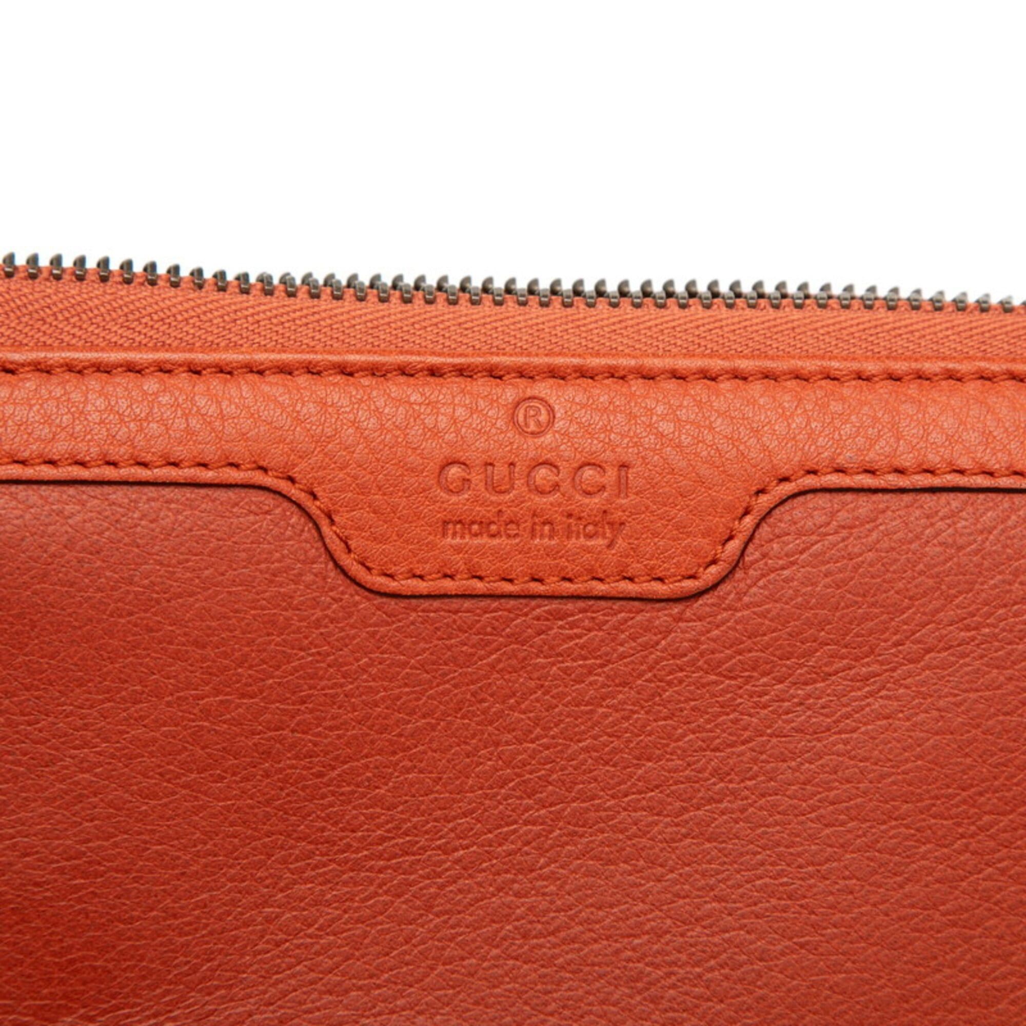 Gucci Gucci Bamboo Round Zip Long Wallet 339178 Orange Leather Women's GUCCI Size ONE SIZE - 5 Thumbnail