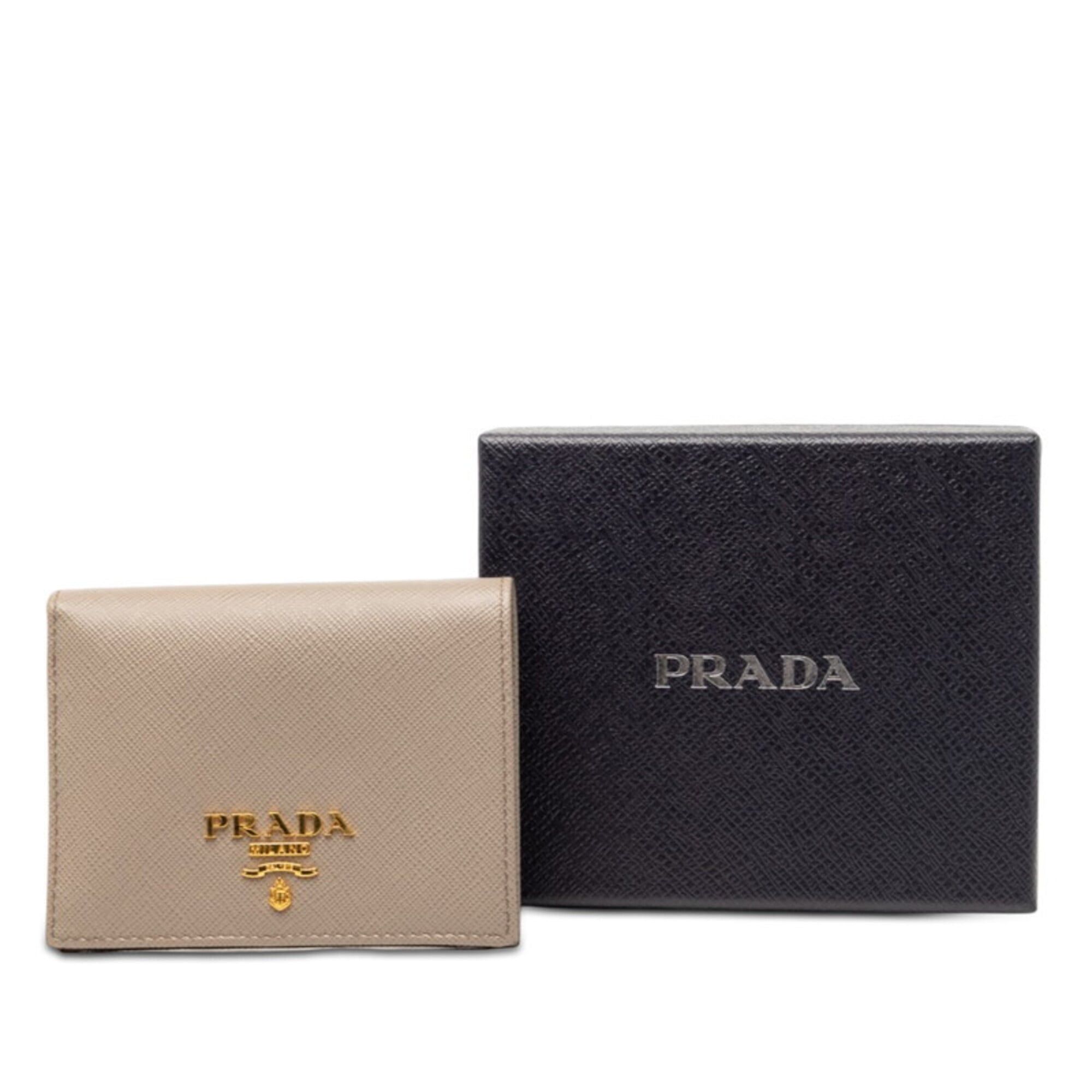 Prada Prada bi-fold wallet, gray, multicolor, Saffiano leather, women's. Size ONE SIZE - 7 Thumbnail