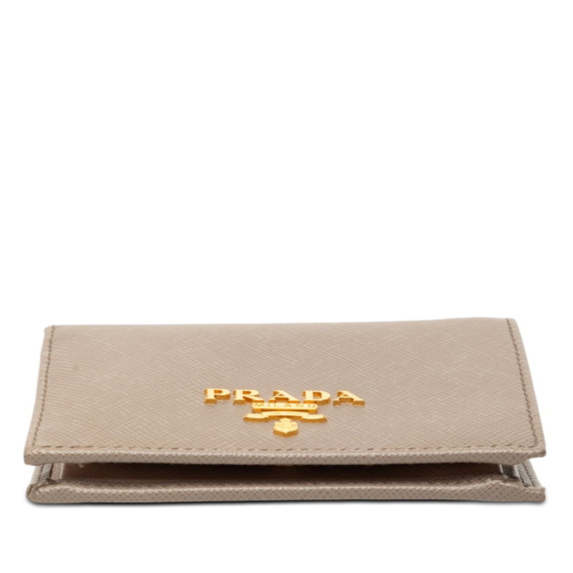 Prada Prada bi-fold wallet, gray, multicolor, Saffiano leather, women's. Size ONE SIZE - 3 Thumbnail