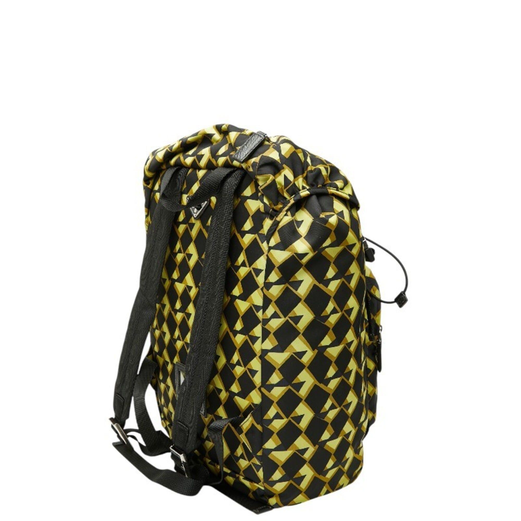 Prada Prada Backpack, Black, Yellow, Green Nylon, Women's. Size ONE SIZE - 2 Thumbnail
