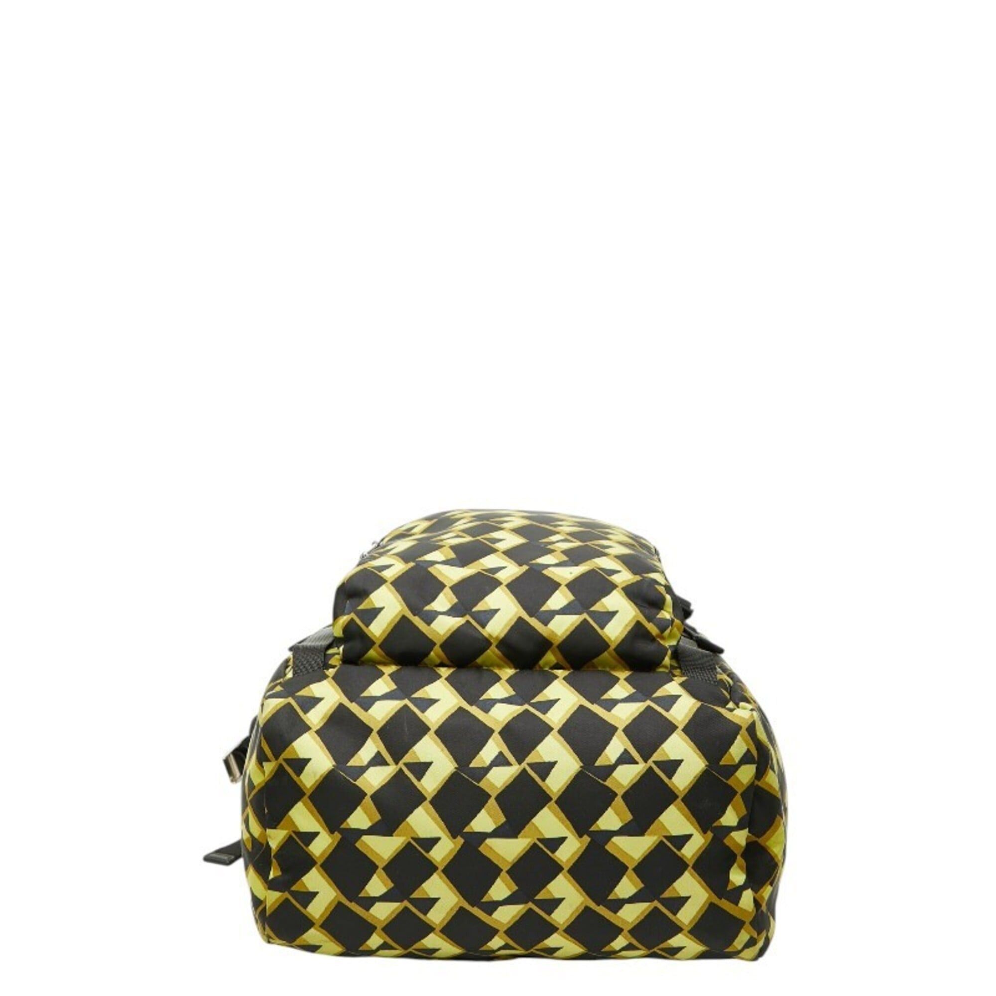 Prada Prada Backpack, Black, Yellow, Green Nylon, Women's. Size ONE SIZE - 3 Thumbnail