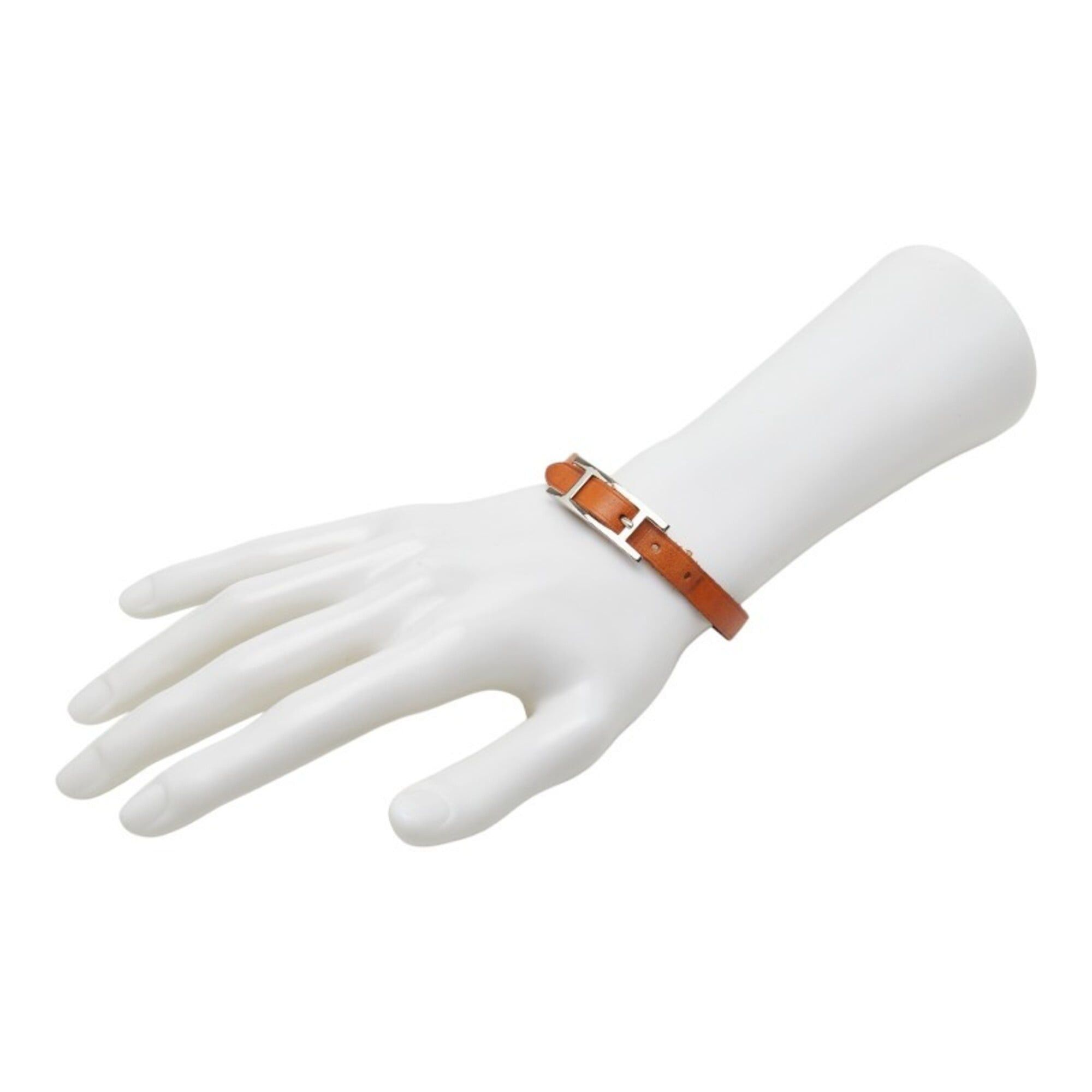 Hermes Hermes Api 1 Bracelet, Brown, Silver Hardware, Leather, Women's Size ONE SIZE - 7 Thumbnail