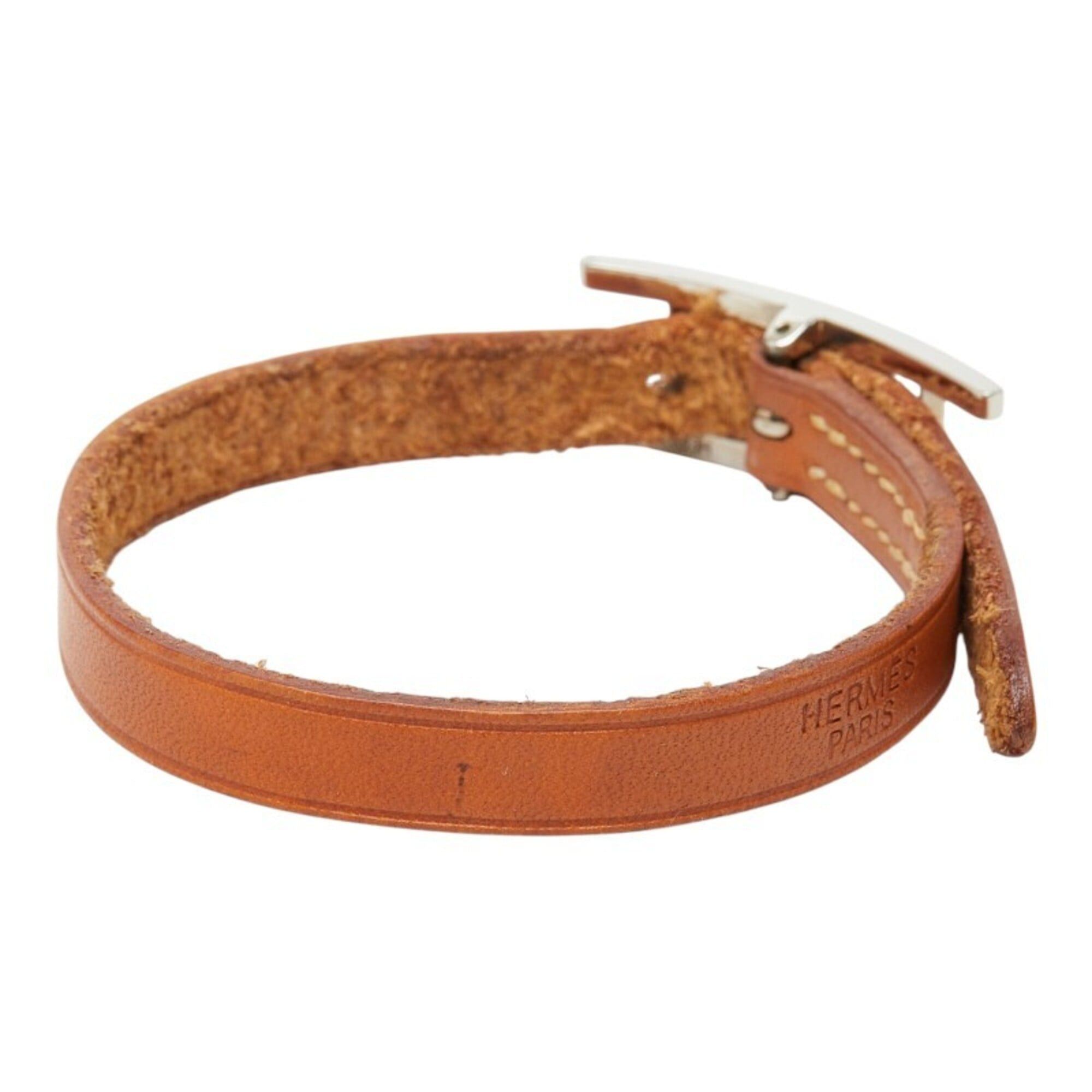 Hermes Hermes Api 1 Bracelet, Brown, Silver Hardware, Leather, Women's Size ONE SIZE - 2 Thumbnail