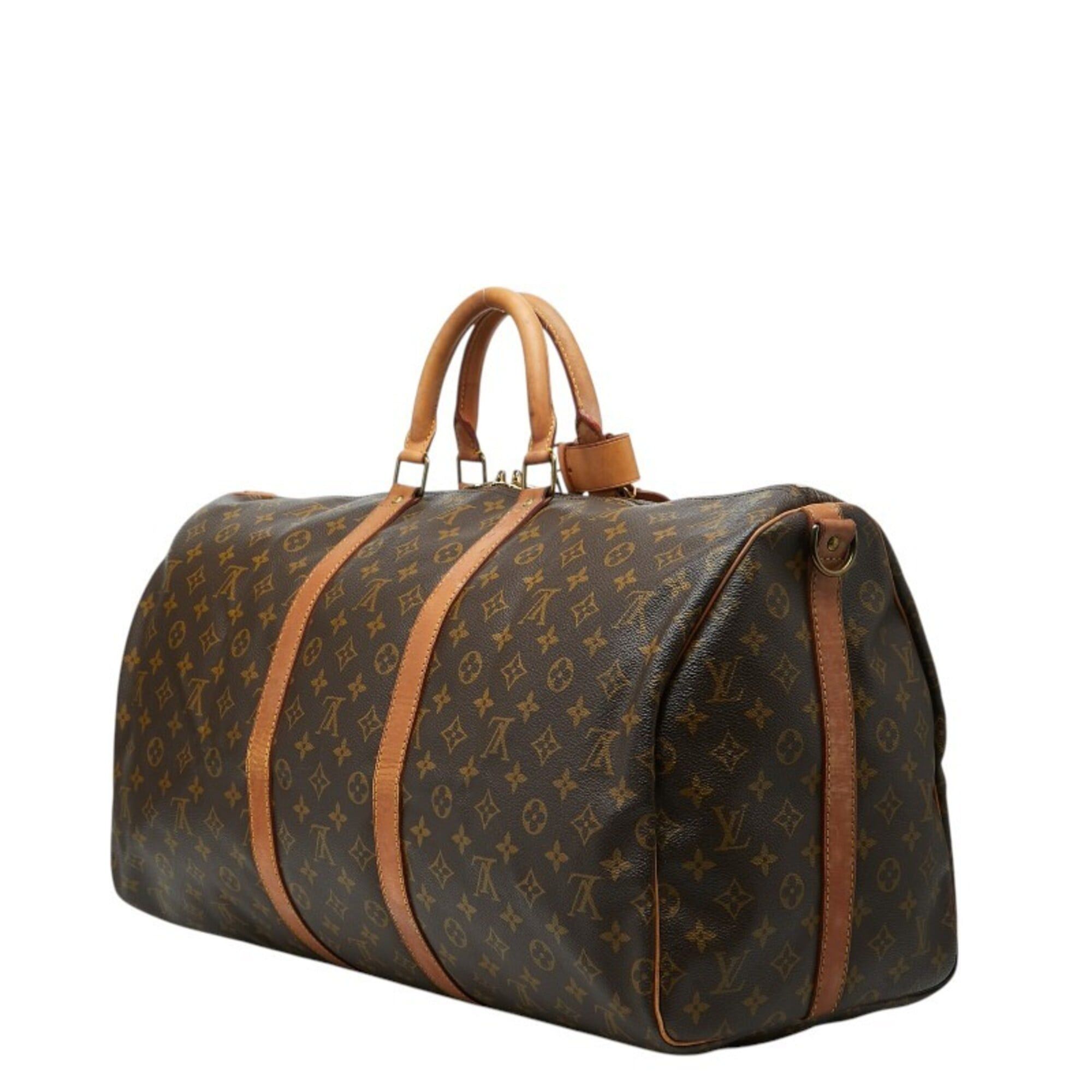 Louis Vuitton Louis Vuitton Monogram Keepall Bandoulière 55 Boston Bag Shoulder 2WAY M41414 Brown Leather Women's LOUIS VUITTON Size ONE SIZE - 2 Thumbnail