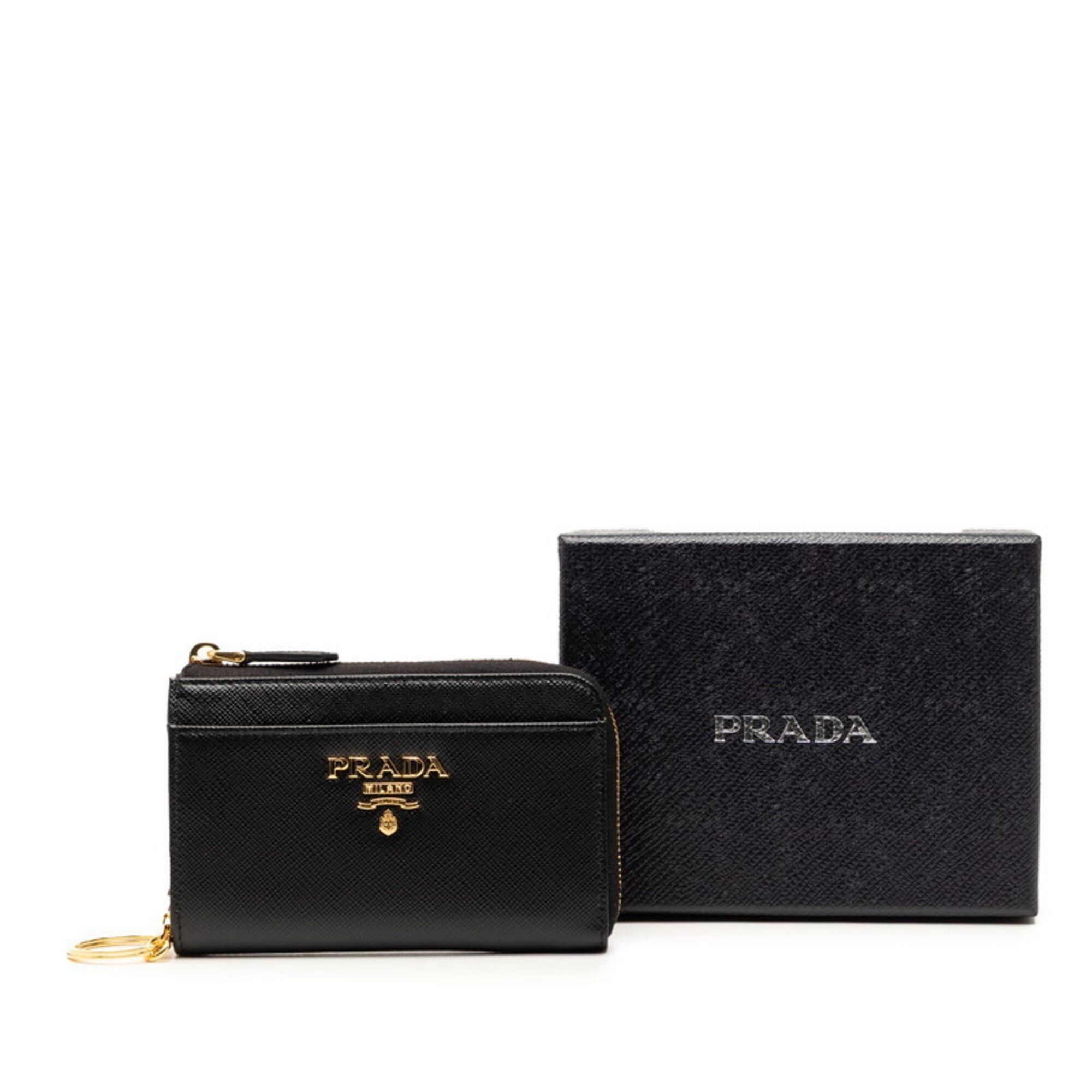 Prada Prada Compact Wallet, Black Saffiano Leather, Women's Wallet/Coin Case. Size ONE SIZE - 6 Thumbnail