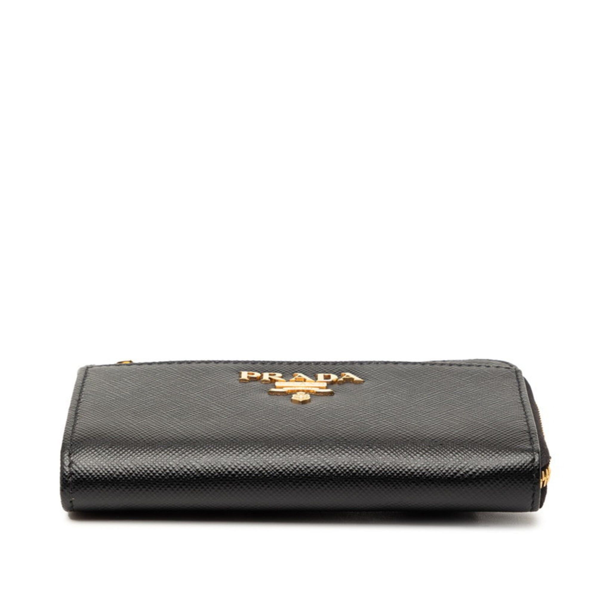 Prada Prada Compact Wallet, Black Saffiano Leather, Women's Wallet/Coin Case. Size ONE SIZE - 3 Thumbnail