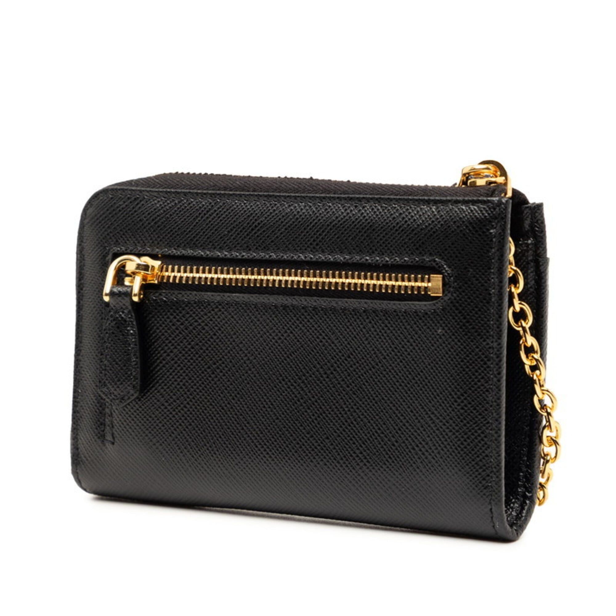 Prada Prada Compact Wallet, Black Saffiano Leather, Women's Wallet/Coin Case. Size ONE SIZE - 2 Thumbnail