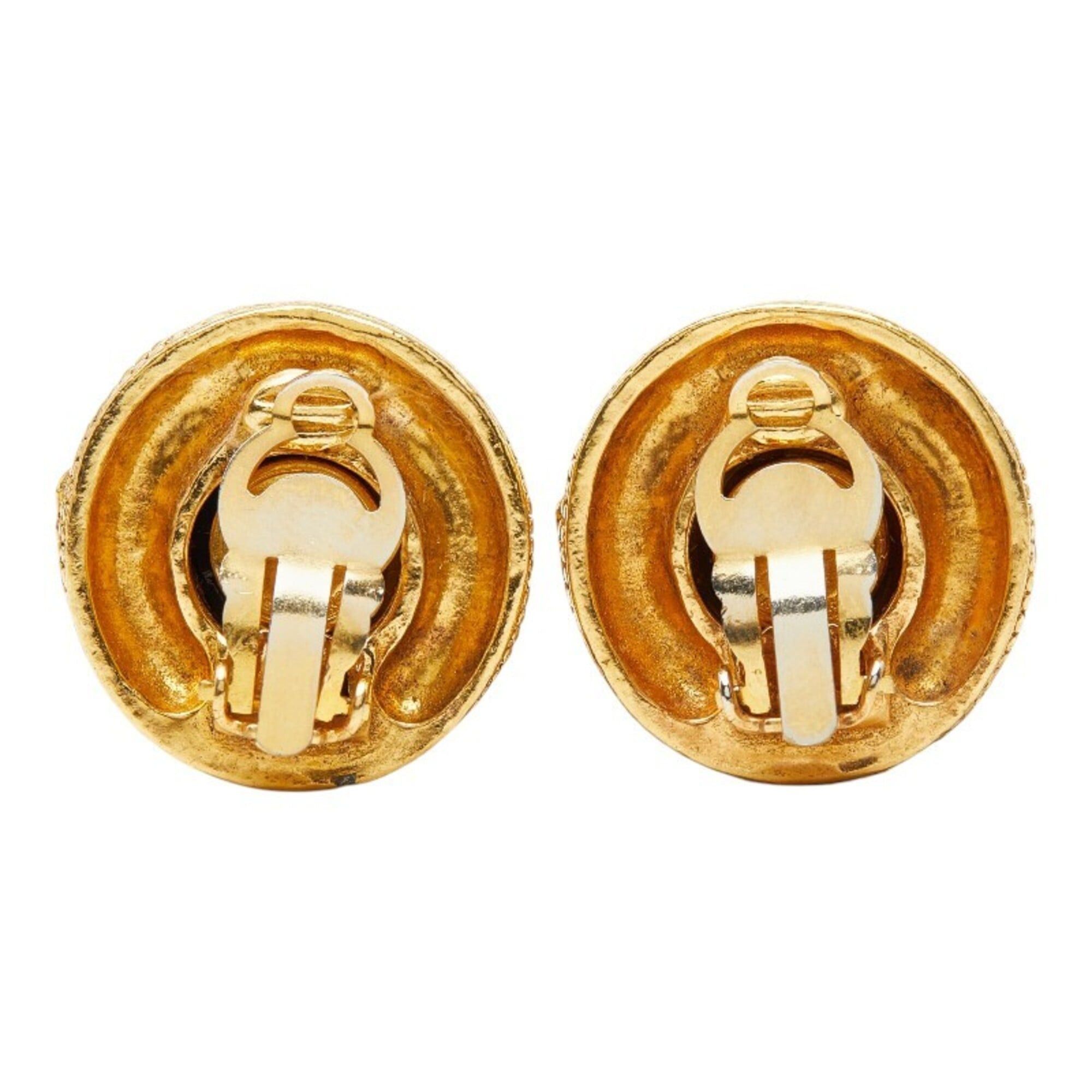 Chanel Chanel Coco Mark Earrings, Gold Plated, Tiger Eye, Women's CHANEL Size ONE SIZE - 3 Thumbnail