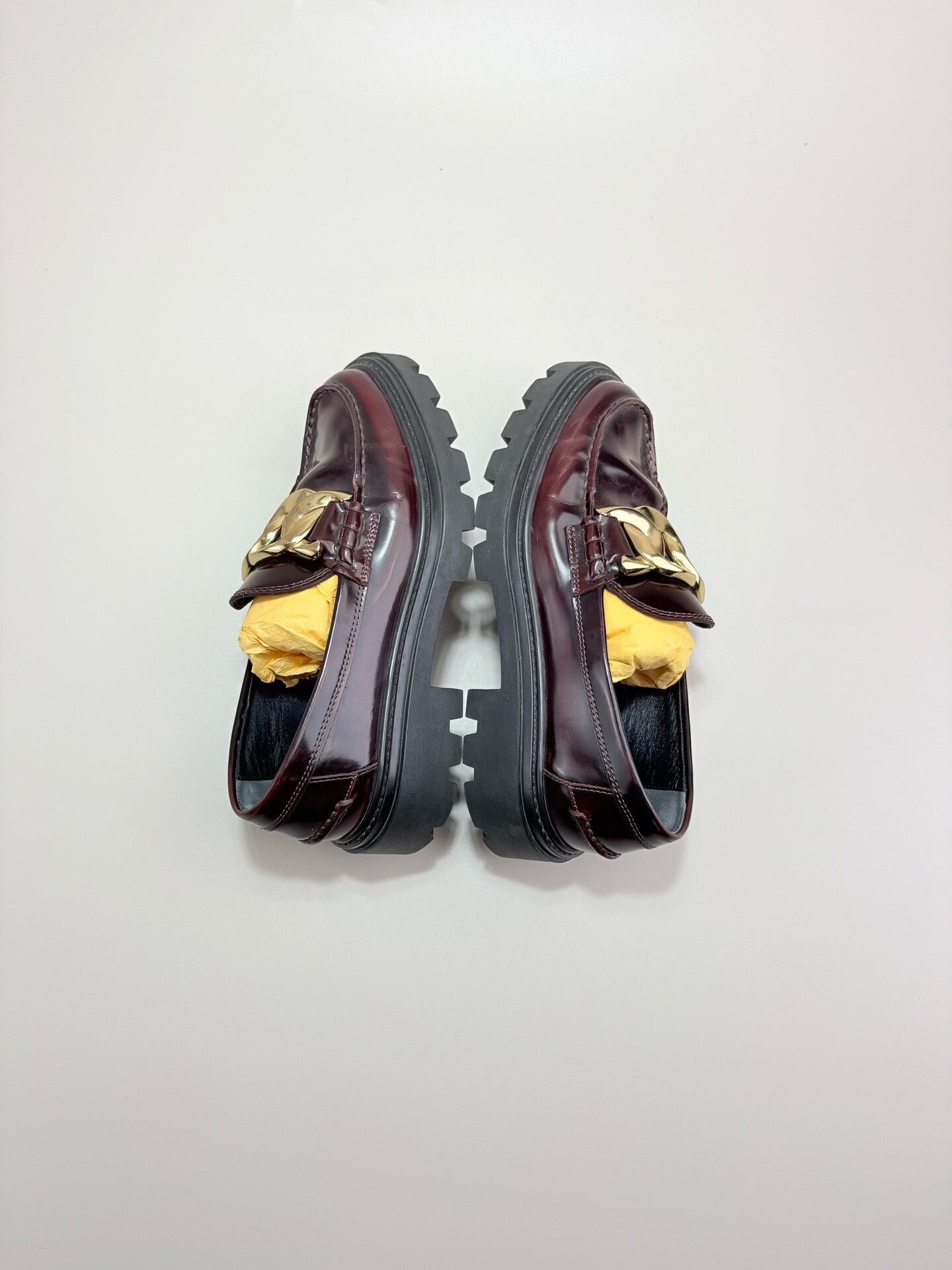 Tod's TODS Gold Chain Platform Loafers Size US 4 / IT 34 - 5 Thumbnail