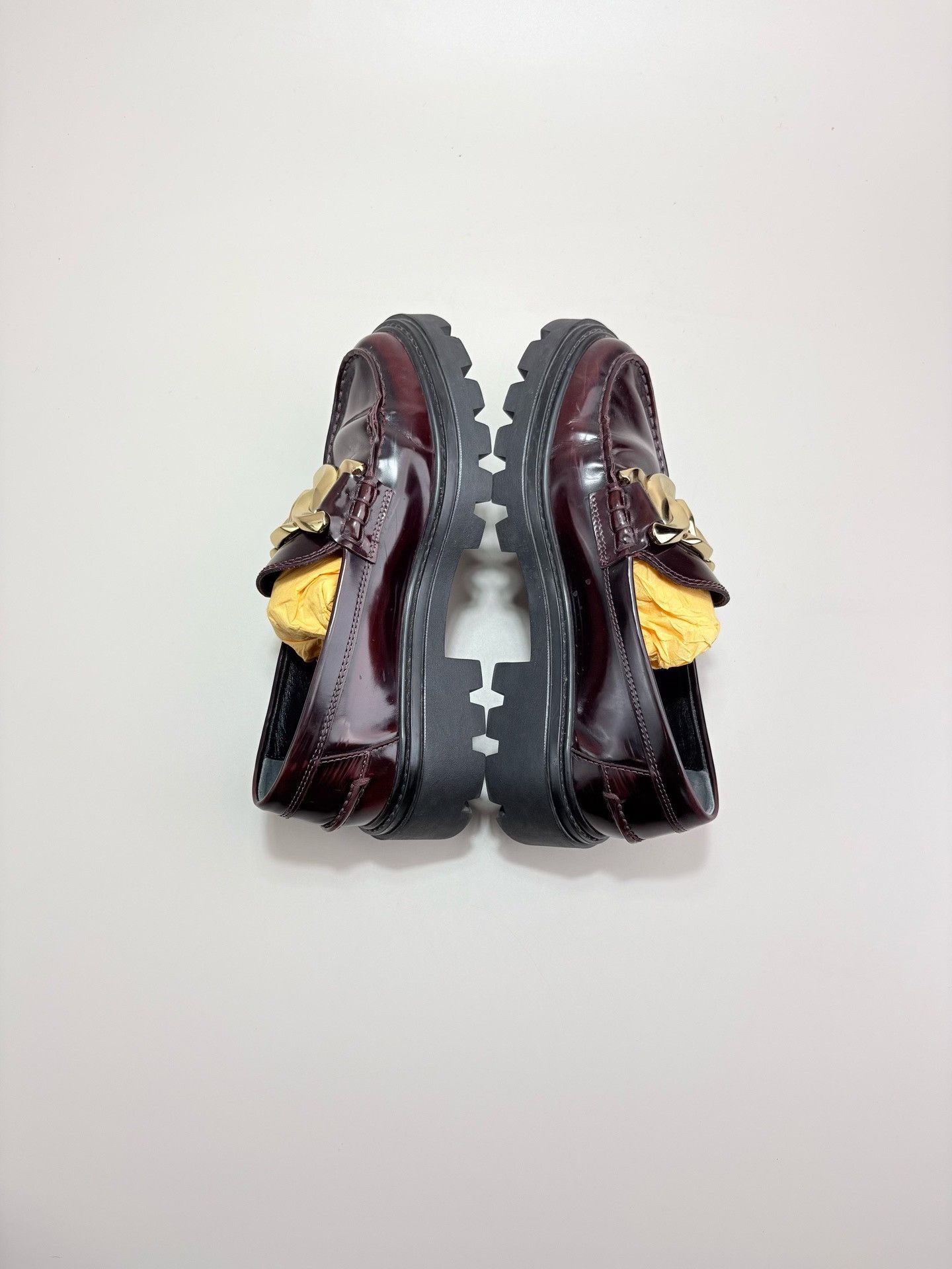 Tod's TODS Gold Chain Platform Loafers Size US 4 / IT 34 - 4 Thumbnail