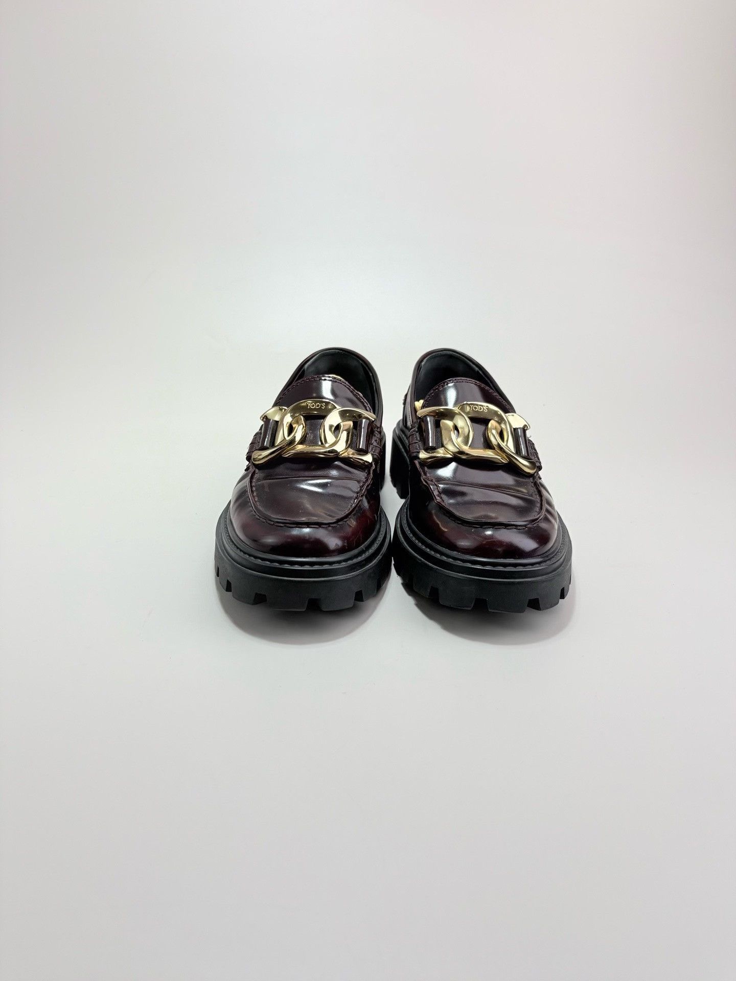 Tod's TODS Gold Chain Platform Loafers Size US 4 / IT 34 - 2 Thumbnail