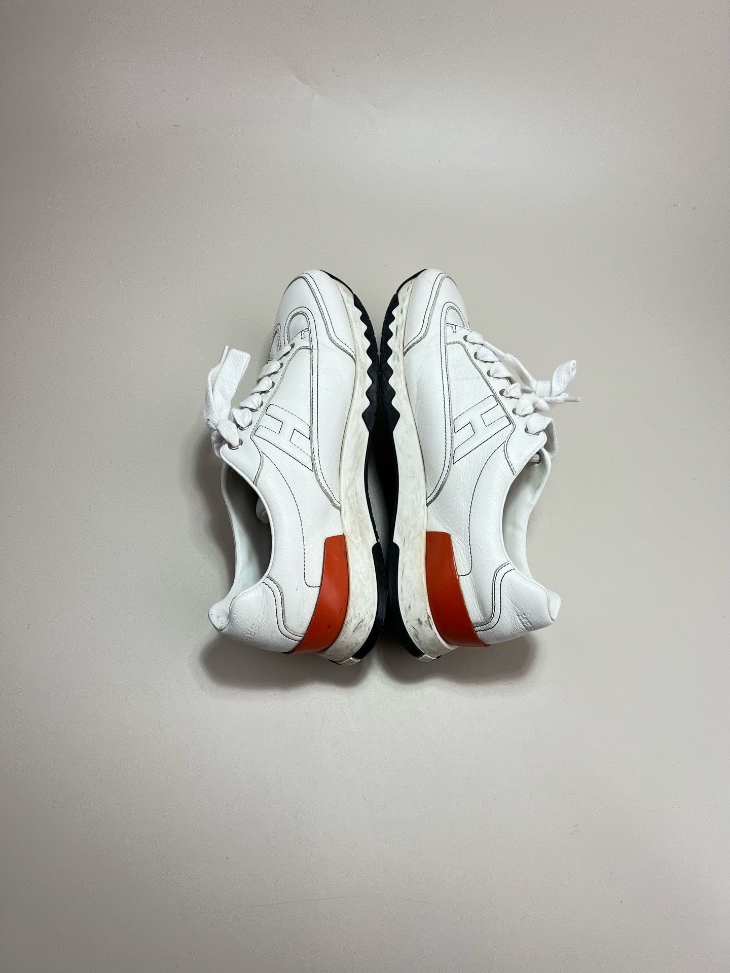 Hermes HERMES TRAIL White Orange Sneakers Size US 7 / IT 37 - 4 Thumbnail