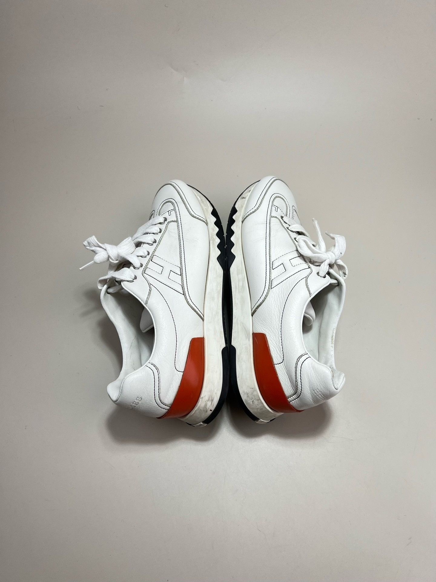 Hermes HERMES TRAIL White Orange Sneakers Size US 7 / IT 37 - 5 Thumbnail