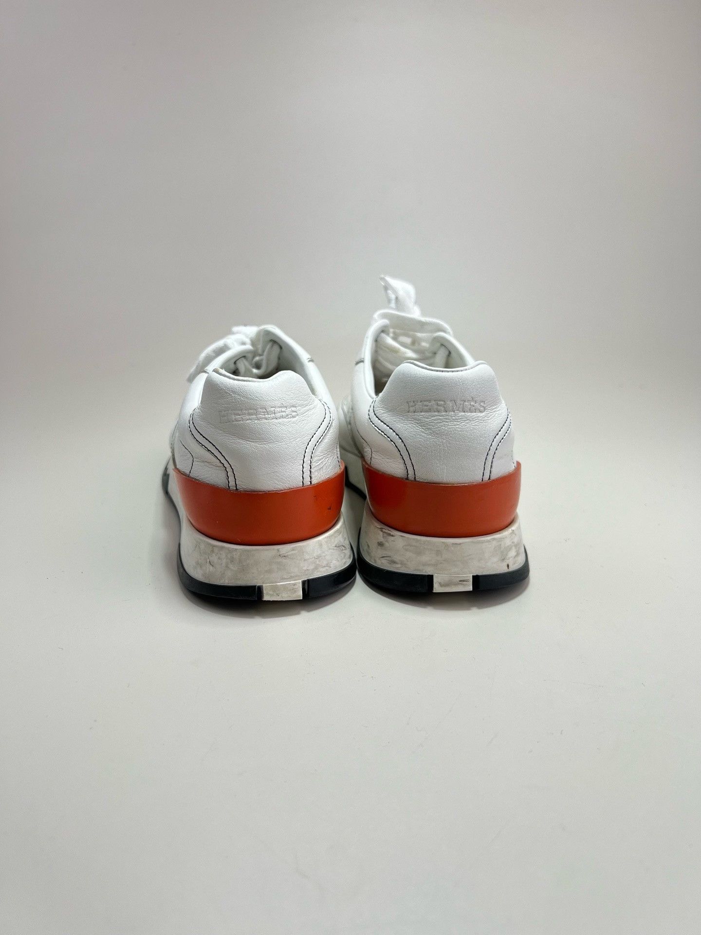 Hermes HERMES TRAIL White Orange Sneakers Size US 7 / IT 37 - 3 Thumbnail