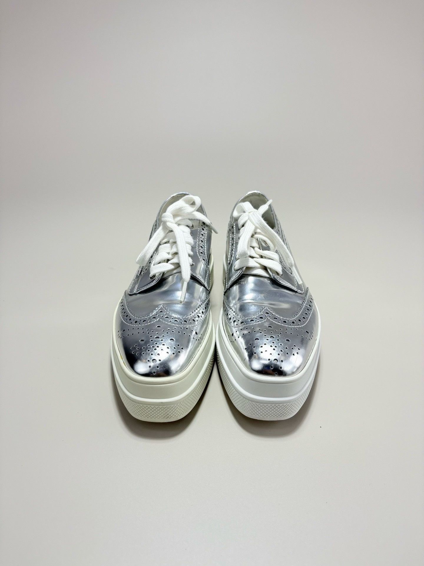 Prada PRADA Laser-Cut Carved Platform Shoes Size US 4 / IT 34 - 2 Thumbnail