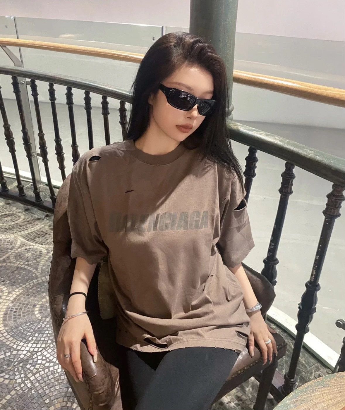 Balenciaga Balenciaga Distressed Letter Short Sleeve Size US M / EU 48-50 / 2 - 7 Thumbnail