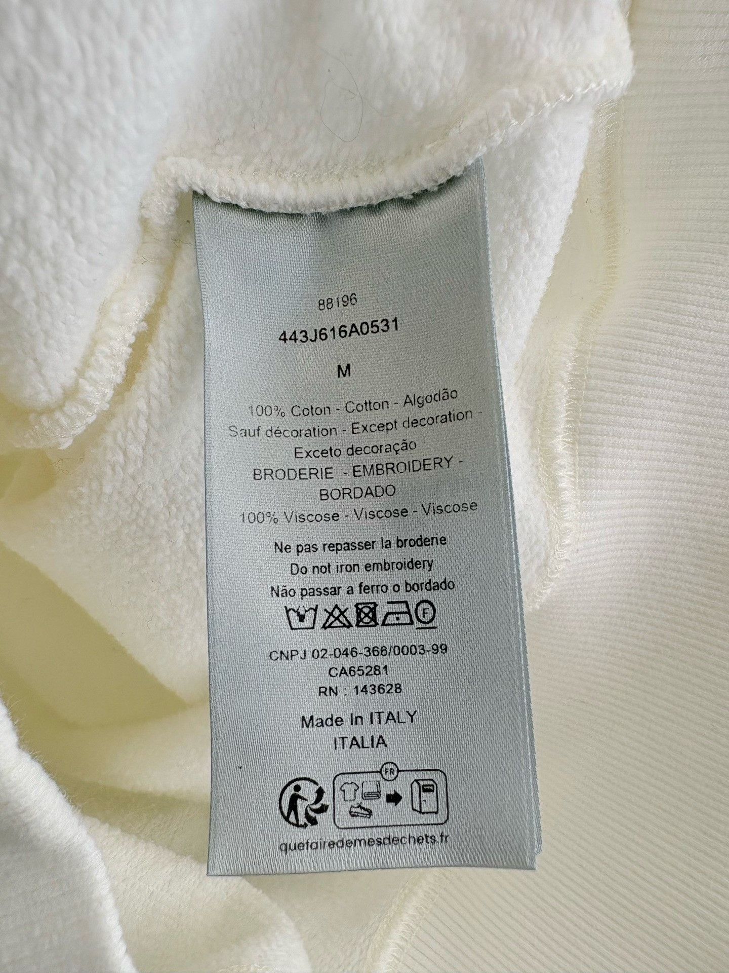 Dior DIOR White Logo Embroidered Half-Zip Sweatshirt Size US M / EU 48-50 / 2 - 5 Thumbnail