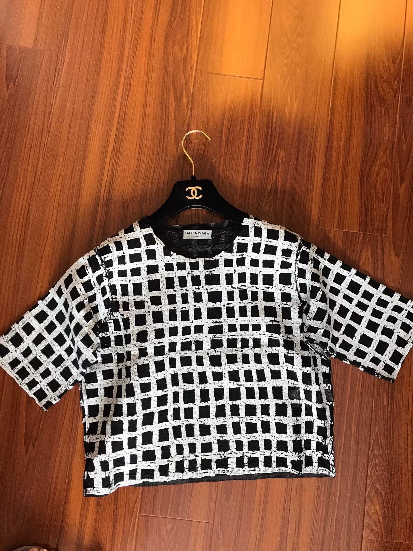 Balenciaga Balenciaga Runway Checked Women's T-Shirt Size XS / US 0-2 / IT 36-38 - 8 Thumbnail