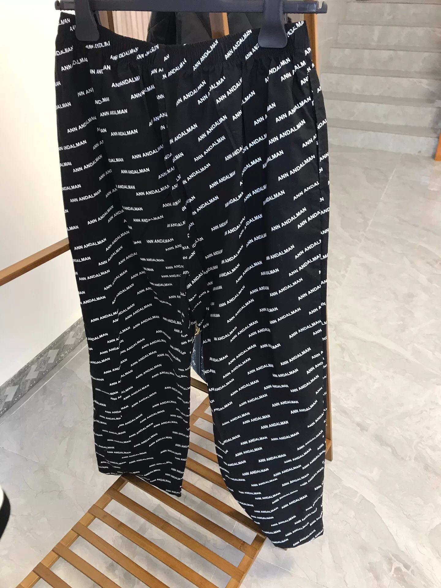 Ann Demeulemeester Ann Andelman Full Logo Straight-Leg Pants Size 30" / US 8 / IT 44 - 5 Thumbnail