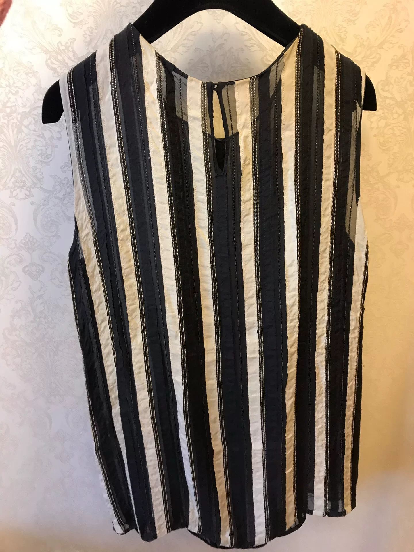 Brunello Cucinelli Brunello Cucinelli Silk Striped Top Size S / US 4 / IT 40 - 2 Thumbnail