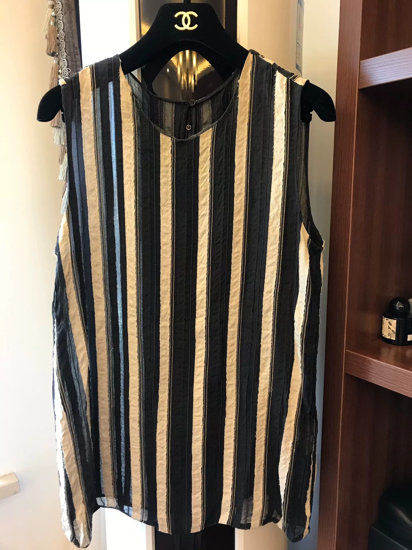 Brunello Cucinelli Brunello Cucinelli Silk Striped Top Size S / US 4 / IT 40 - 9 Thumbnail