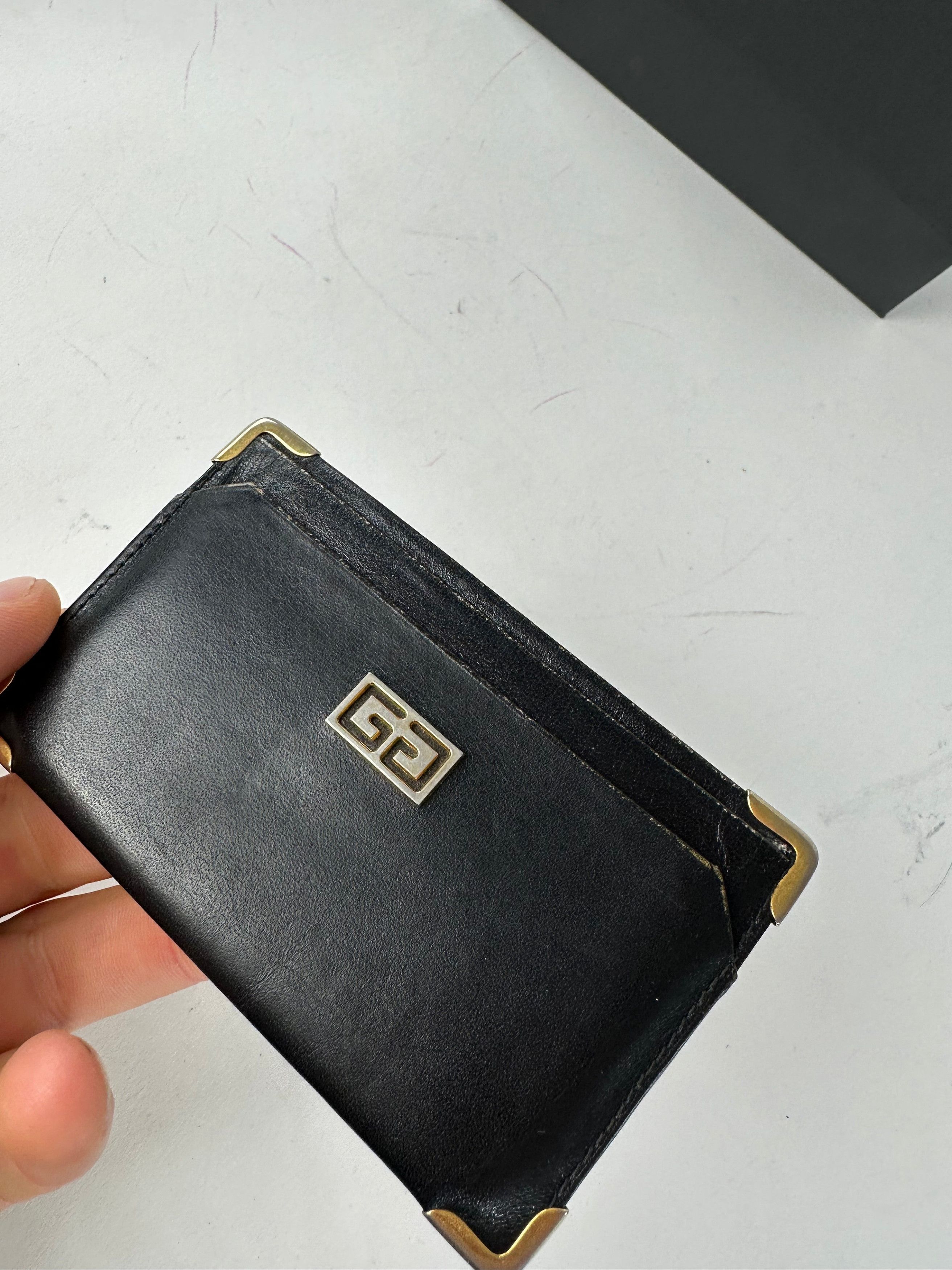 Givenchy Vintage Leather Card Holder Black Size ONE SIZE - 3 Thumbnail