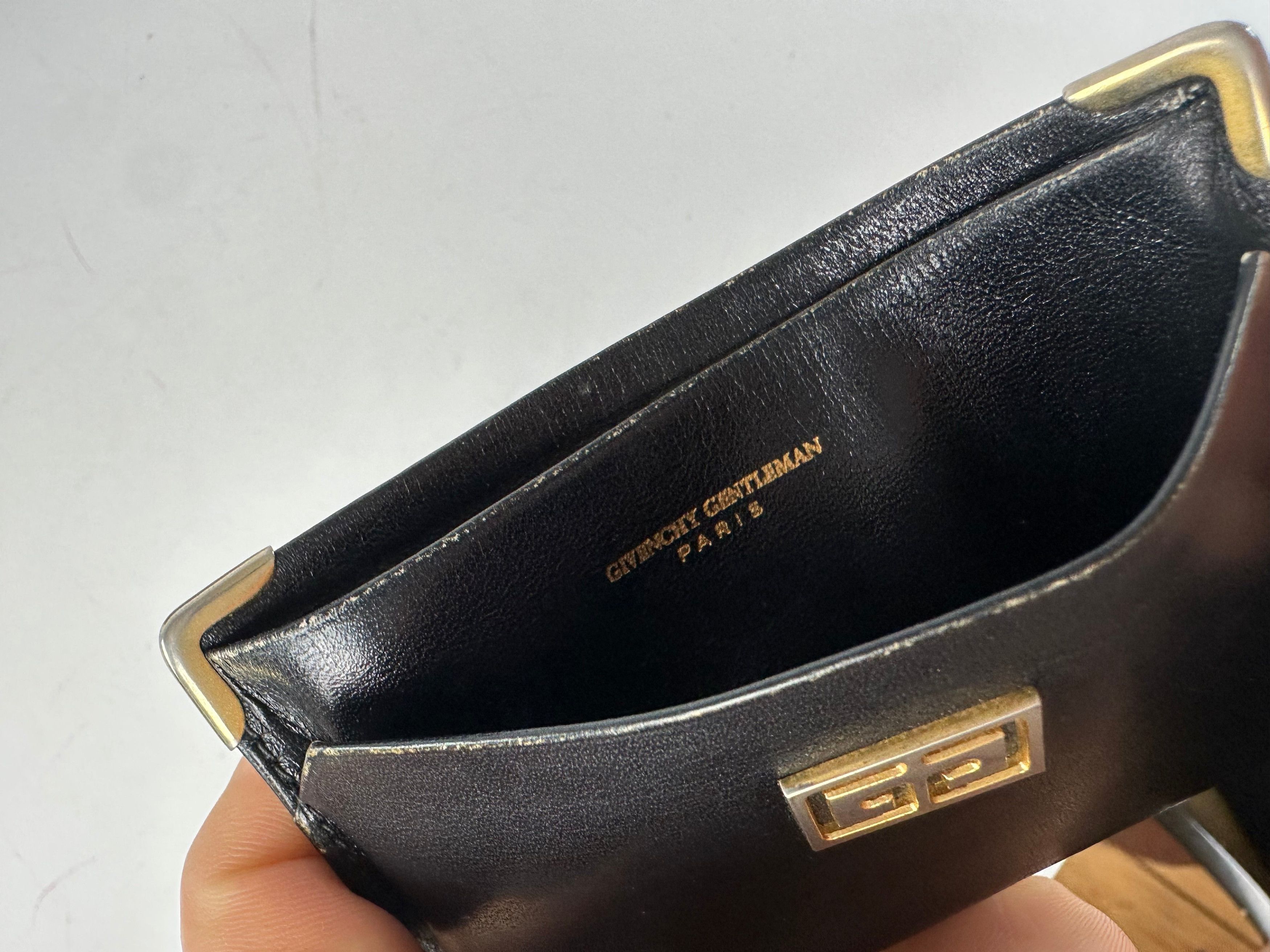 Givenchy Vintage Leather Card Holder Black Size ONE SIZE - 5 Thumbnail