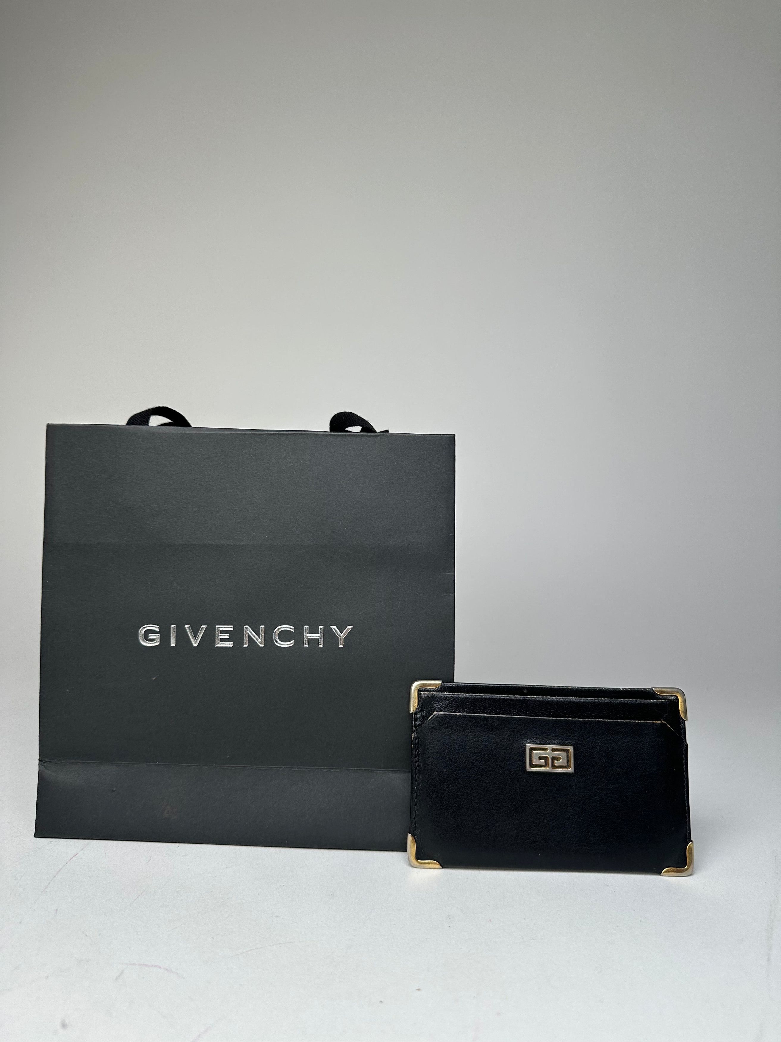 Givenchy Vintage Leather Card Holder Black Size ONE SIZE - 9 Thumbnail