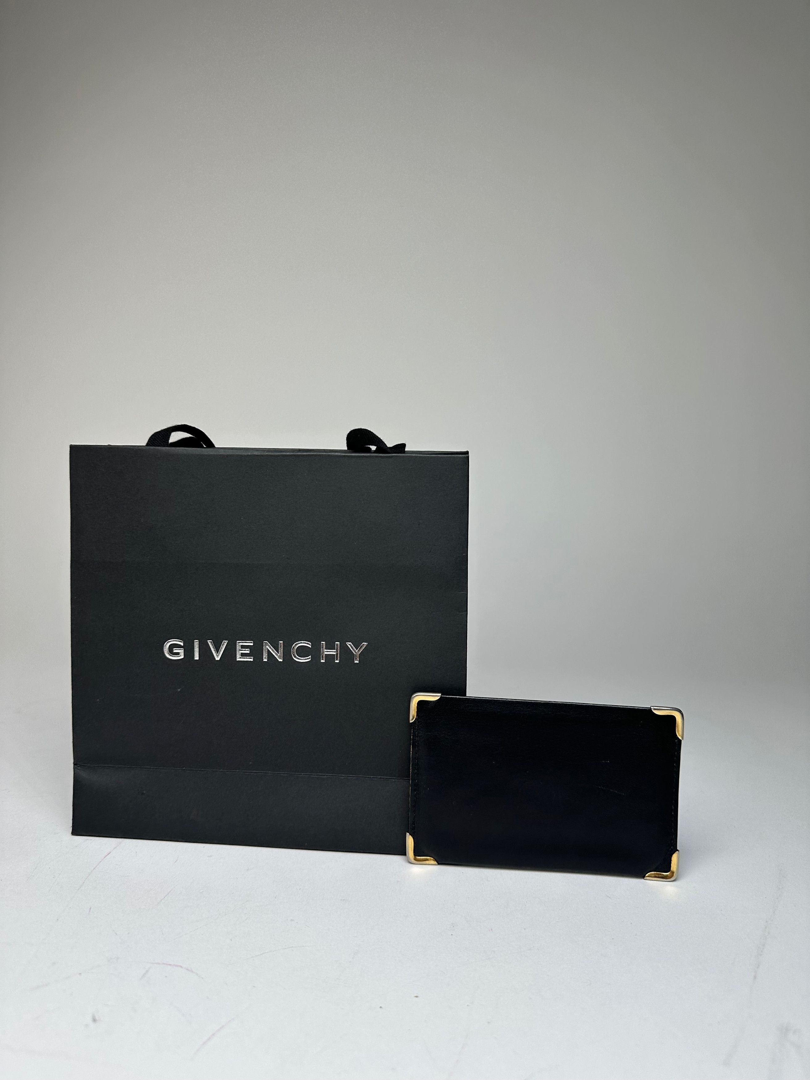 Givenchy Vintage Leather Card Holder Black Size ONE SIZE - 2 Thumbnail