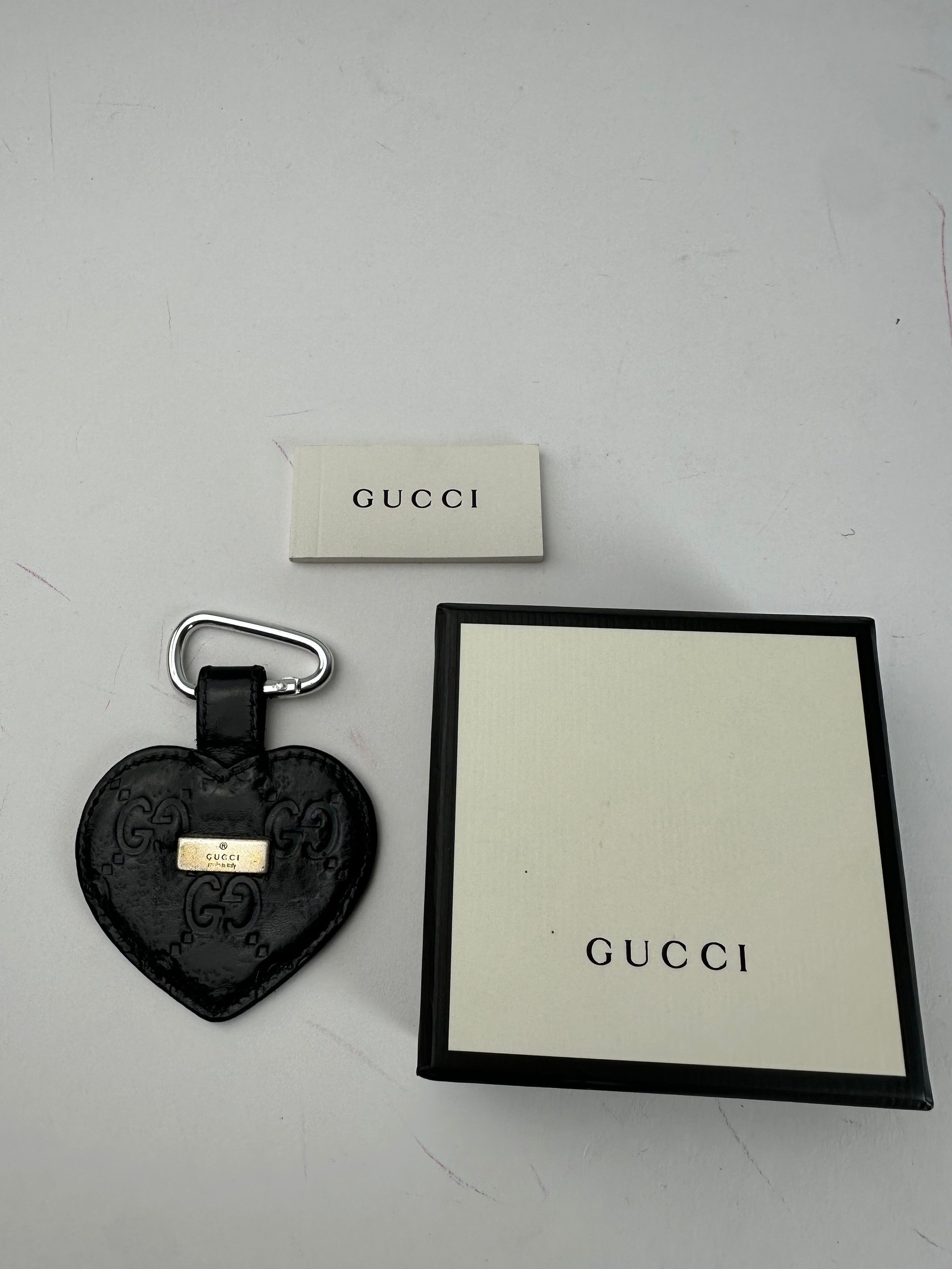 Gucci Vintage Heart Leather Monogram Pendant Black Size ONE SIZE - 8 Thumbnail