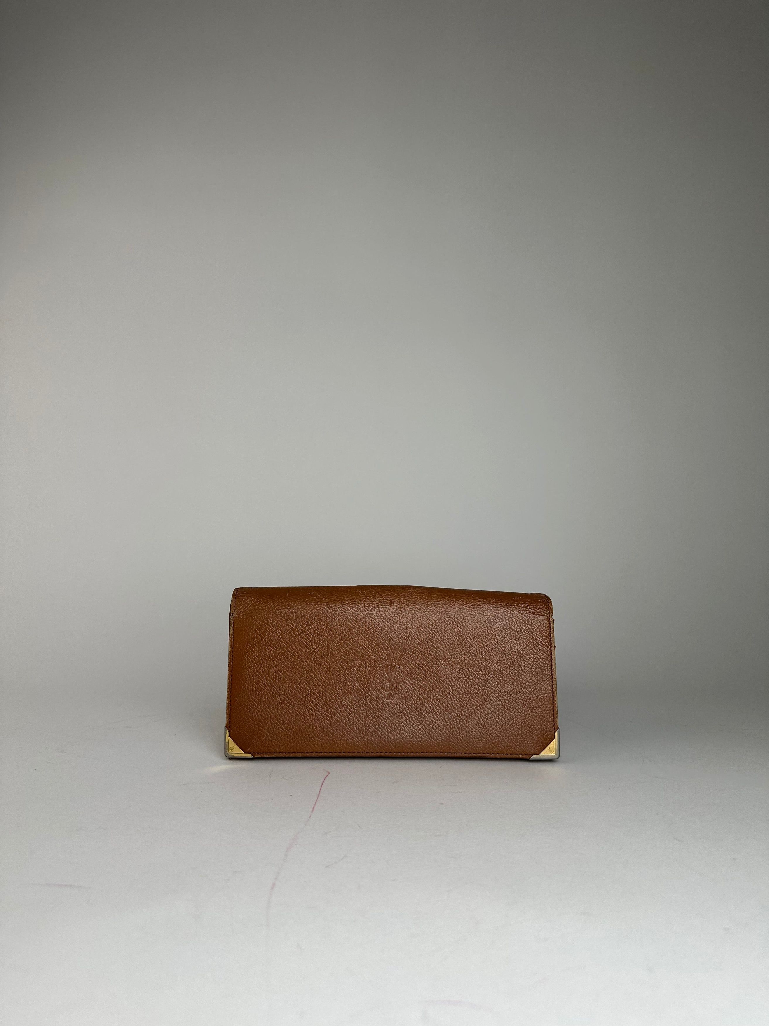 Other Vintage Yves Saint Laurent Leather Long Wallet Brown Size ONE SIZE - 10 Thumbnail