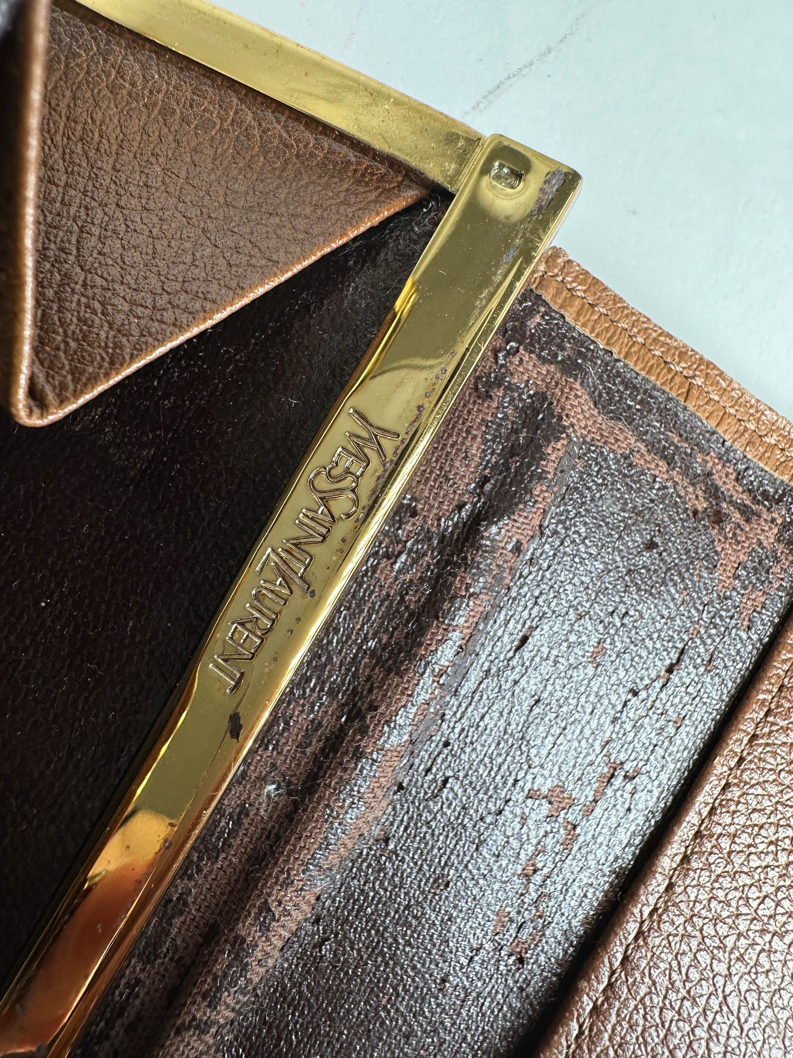 Other Vintage Yves Saint Laurent Leather Long Wallet Brown Size ONE SIZE - 6 Thumbnail