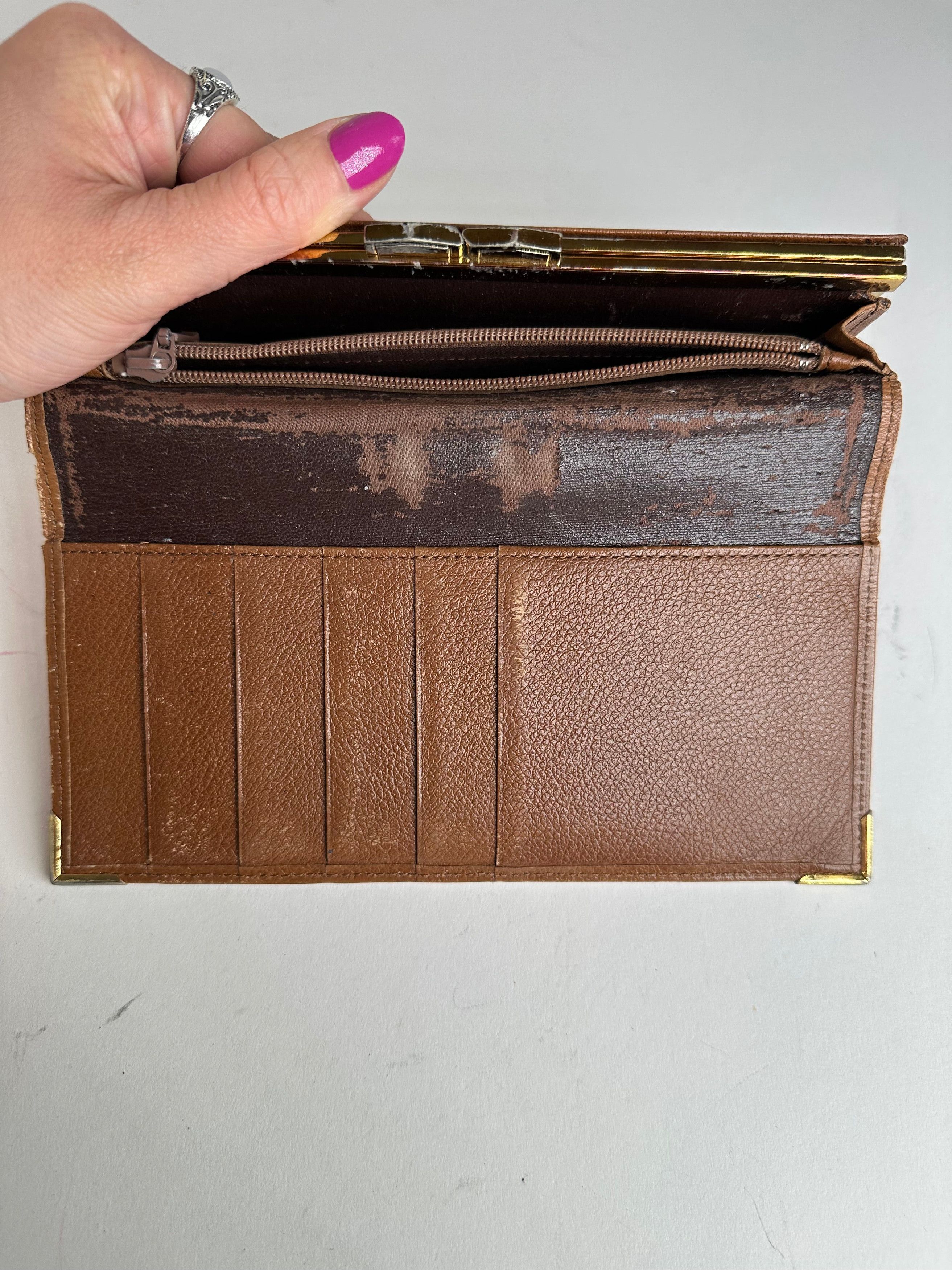 Other Vintage Yves Saint Laurent Leather Long Wallet Brown Size ONE SIZE - 7 Thumbnail