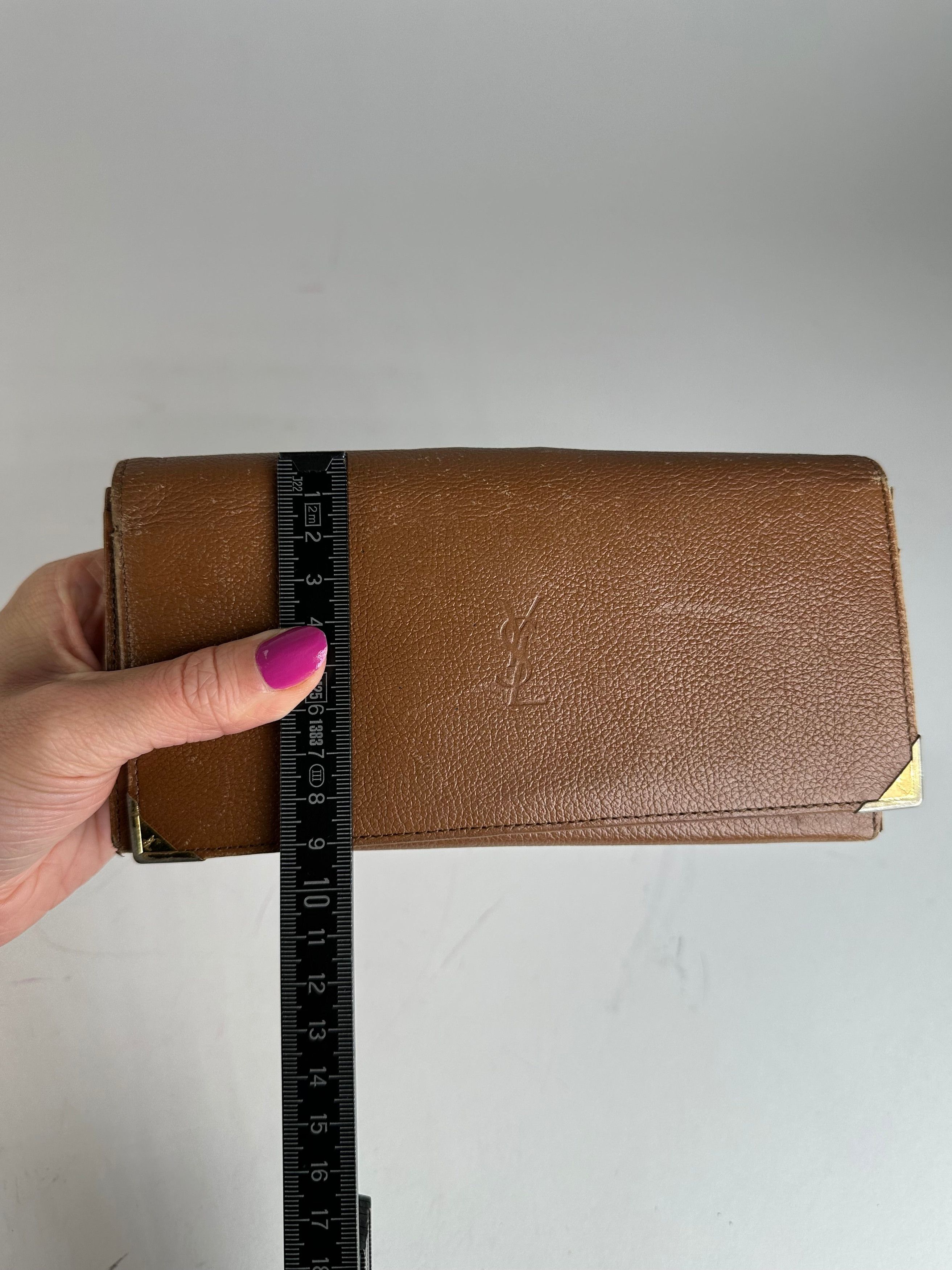 Other Vintage Yves Saint Laurent Leather Long Wallet Brown Size ONE SIZE - 8 Thumbnail