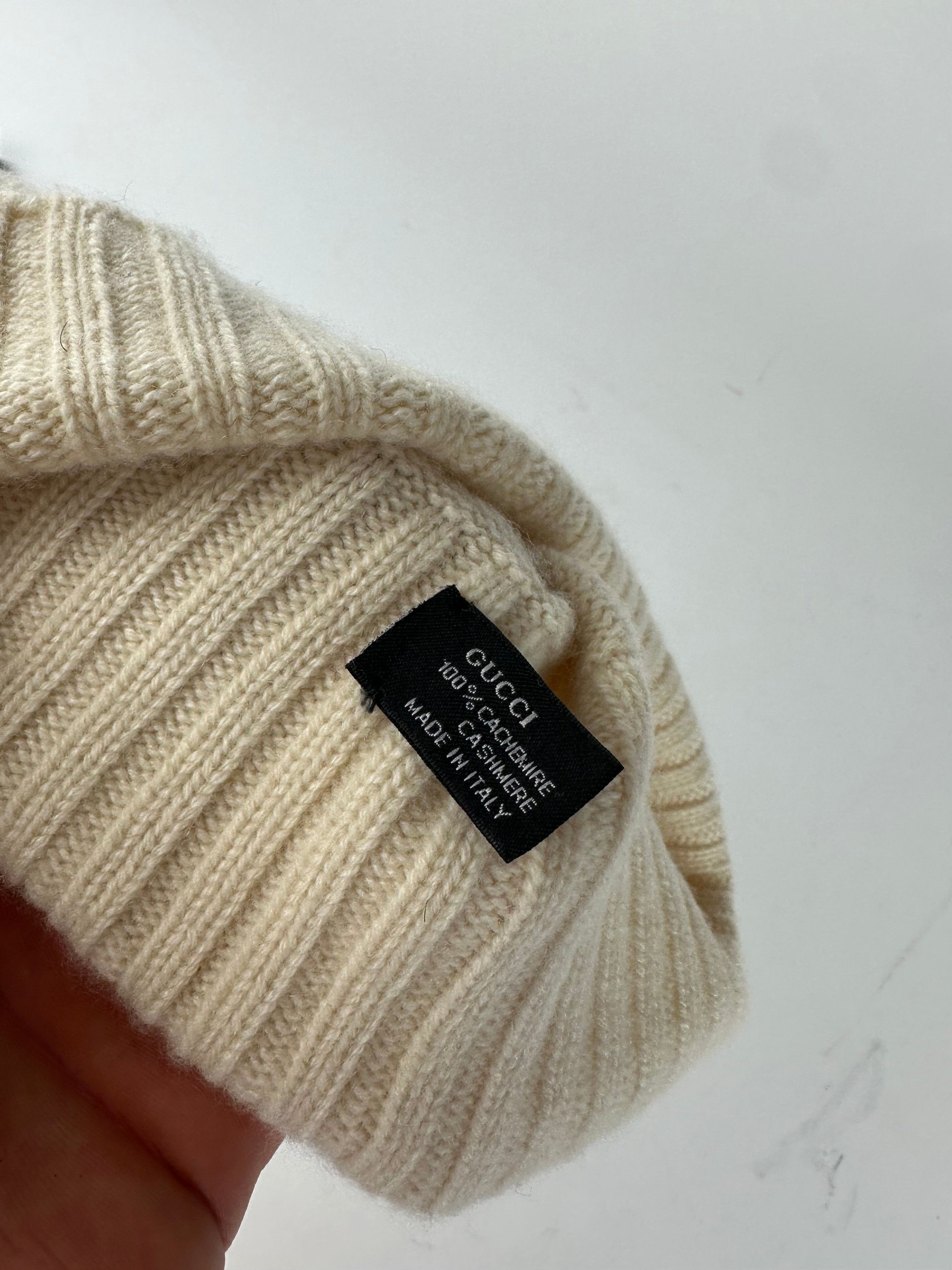 Gucci Vintage Cashmere Beanie M Cream Size ONE SIZE - 5 Thumbnail