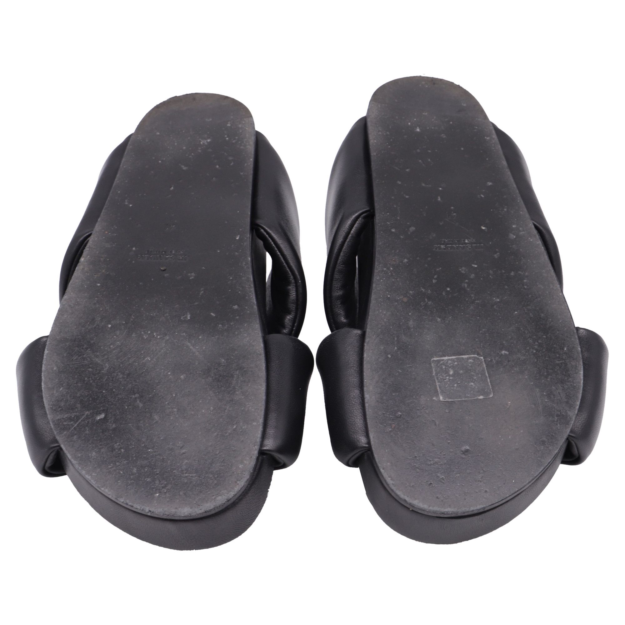 Jil Sander Jil Sander Padded Cross Strap Slide Sandals in Black Leathe Size US 12 / IT 42 - 6 Thumbnail
