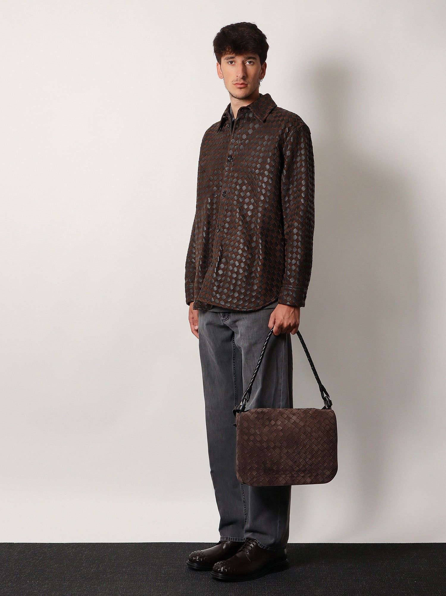 Bottega Veneta Intrecciato Suede Shoulder Bag Size ONE SIZE - 4 Thumbnail