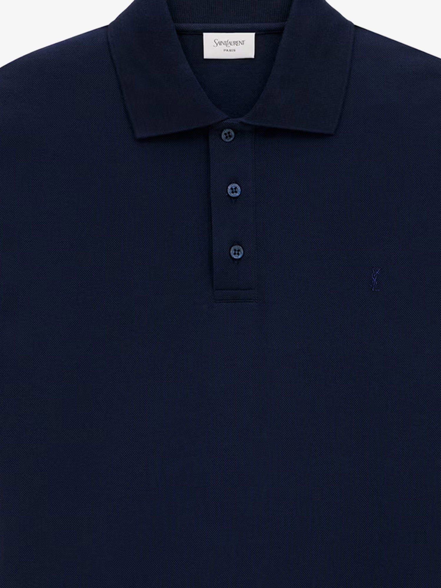 Saint Laurent Paris Recycled Material Polo Shirt With Cassandre Embroidery Size US S / EU 44-46 / 1 - 2 Thumbnail