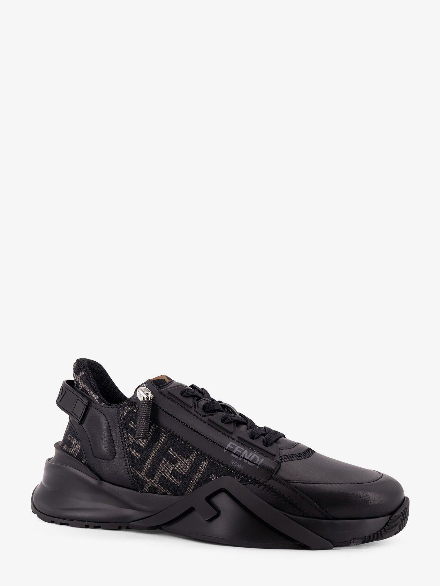 Fendi Leather Flow Sneakers With Ff Jacquard Fabric Inserts Size US 9 / EU 42 - 2 Thumbnail