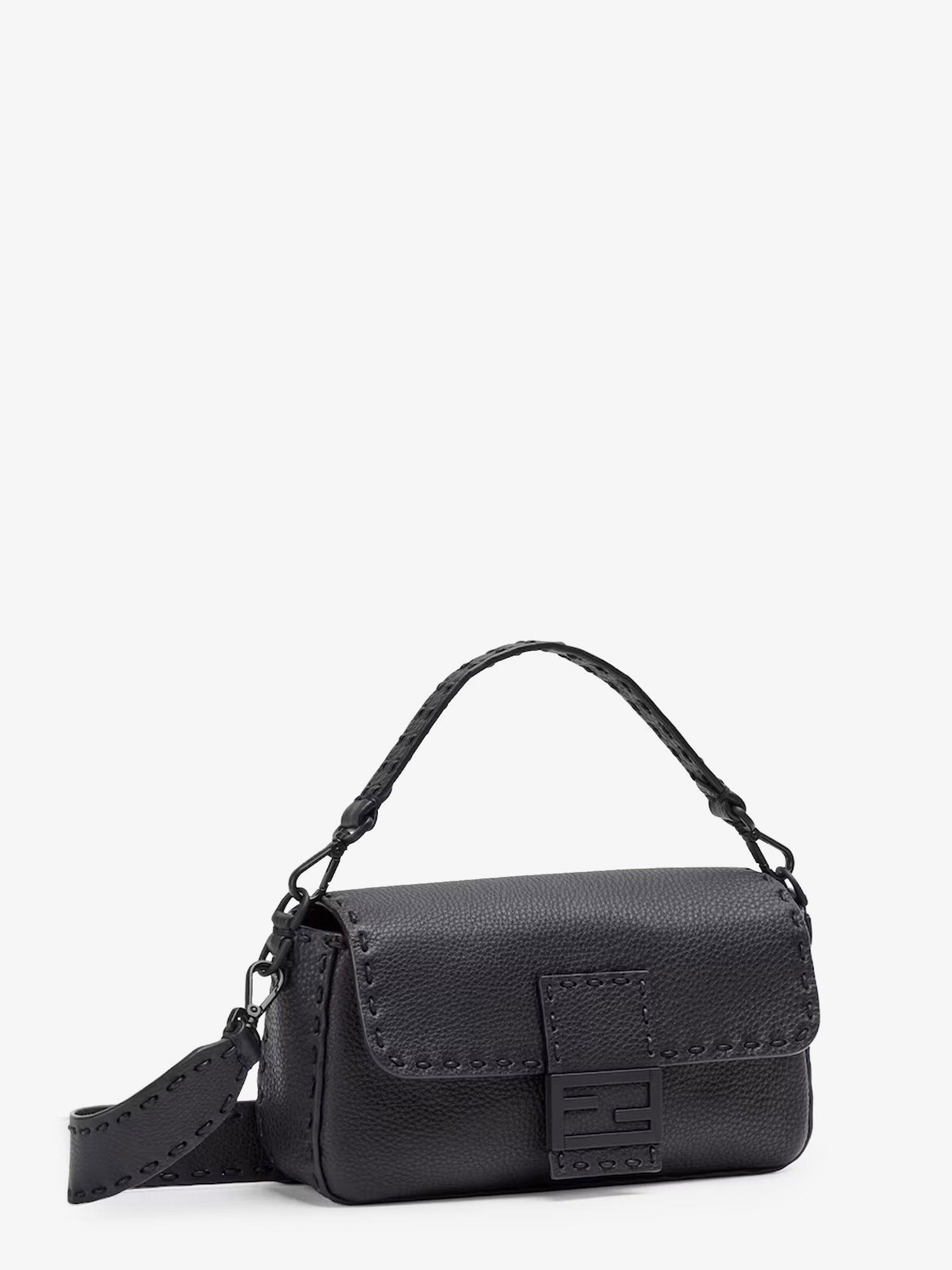 Fendi Baguette Leather Shoulder Bag With Selleria Stitchings Size ONE SIZE - 3 Thumbnail