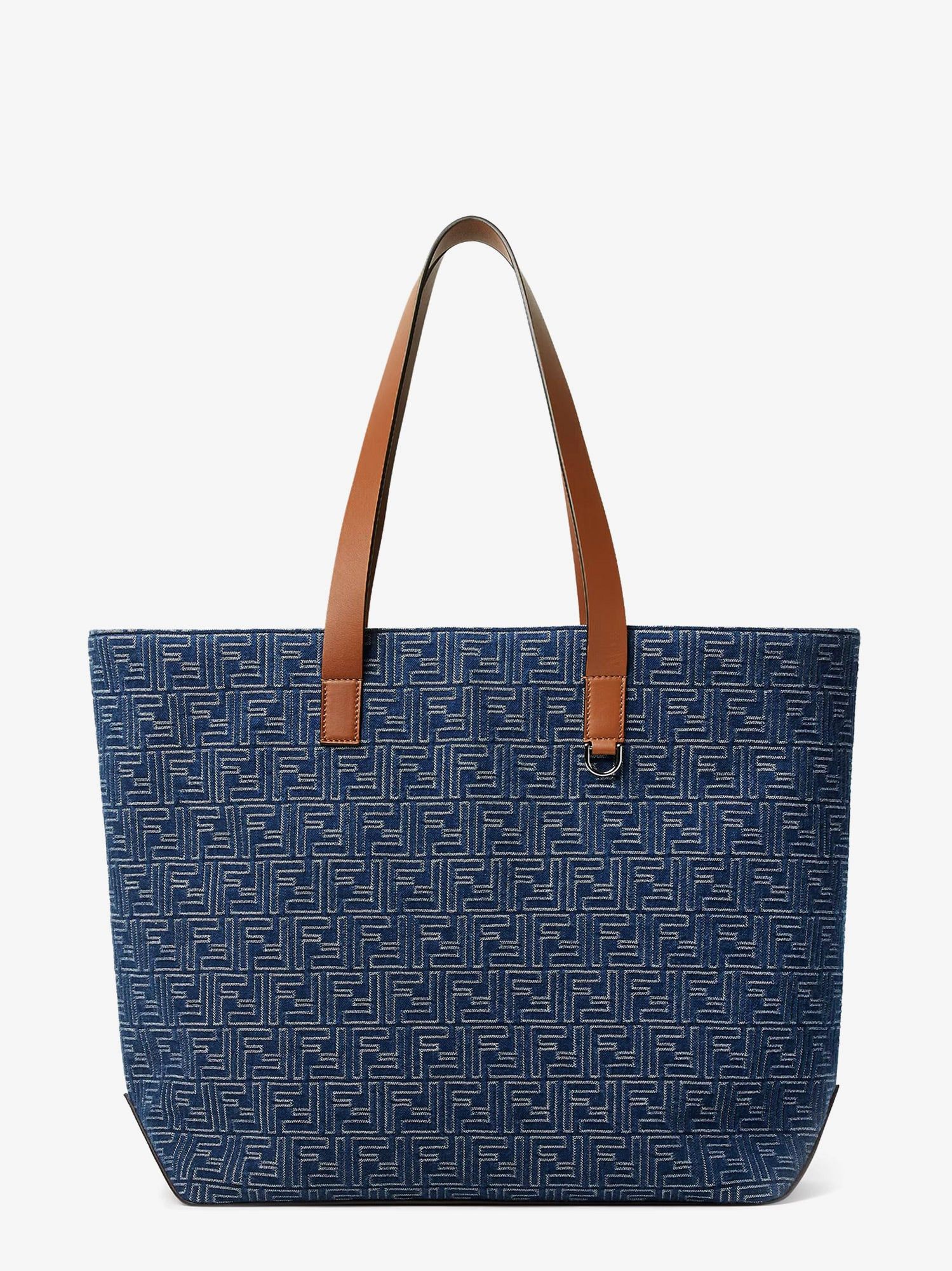 Fendi Ff Jacquard Tote Bag With Denim Effect Size ONE SIZE - 2 Thumbnail