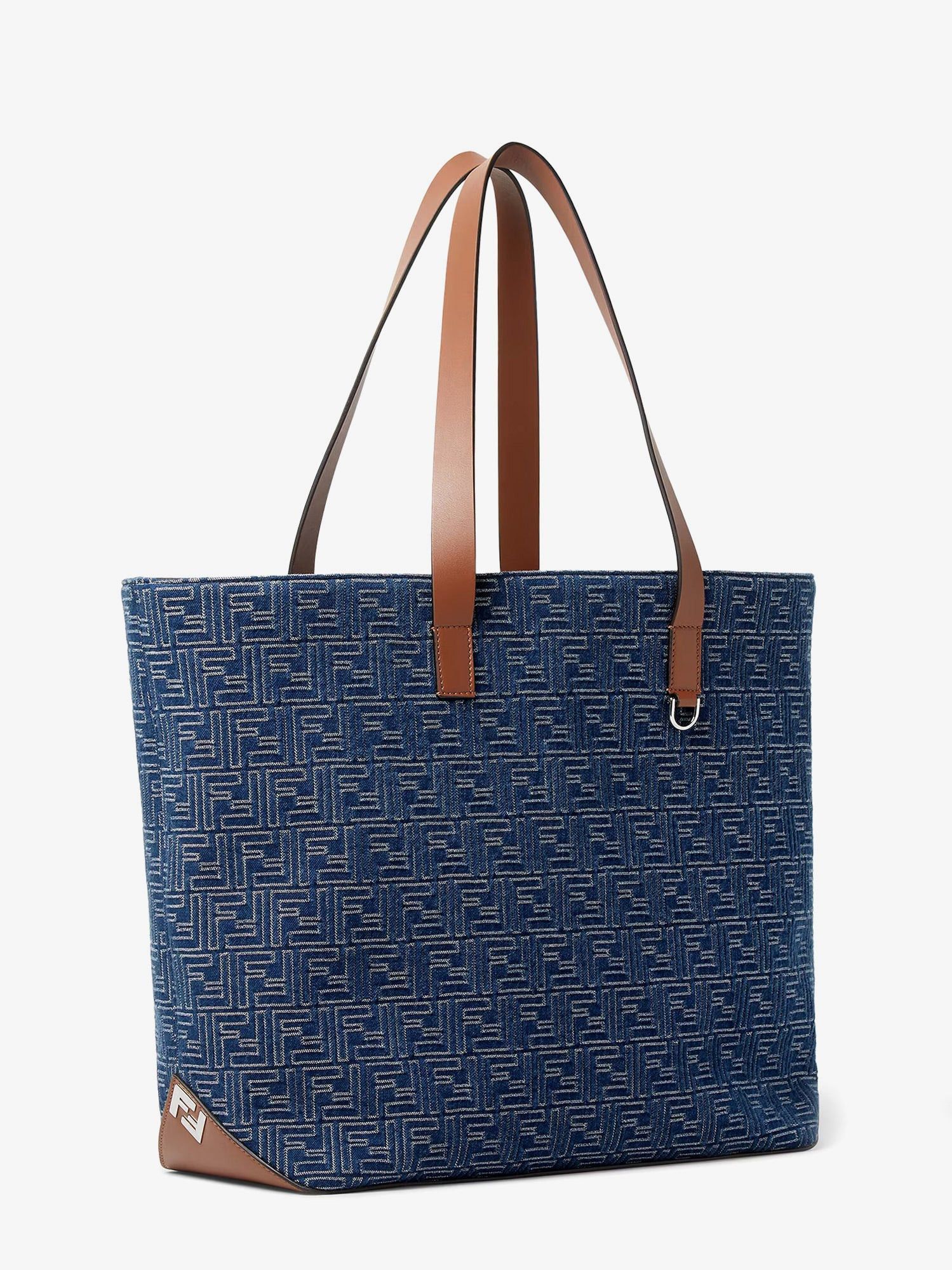 Fendi Ff Jacquard Tote Bag With Denim Effect Size ONE SIZE - 3 Thumbnail