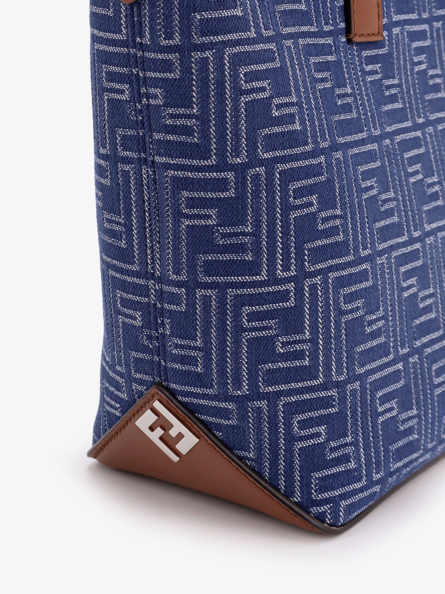 Fendi Ff Jacquard Fabric And Leather Shopping Bag Size ONE SIZE - 4 Thumbnail